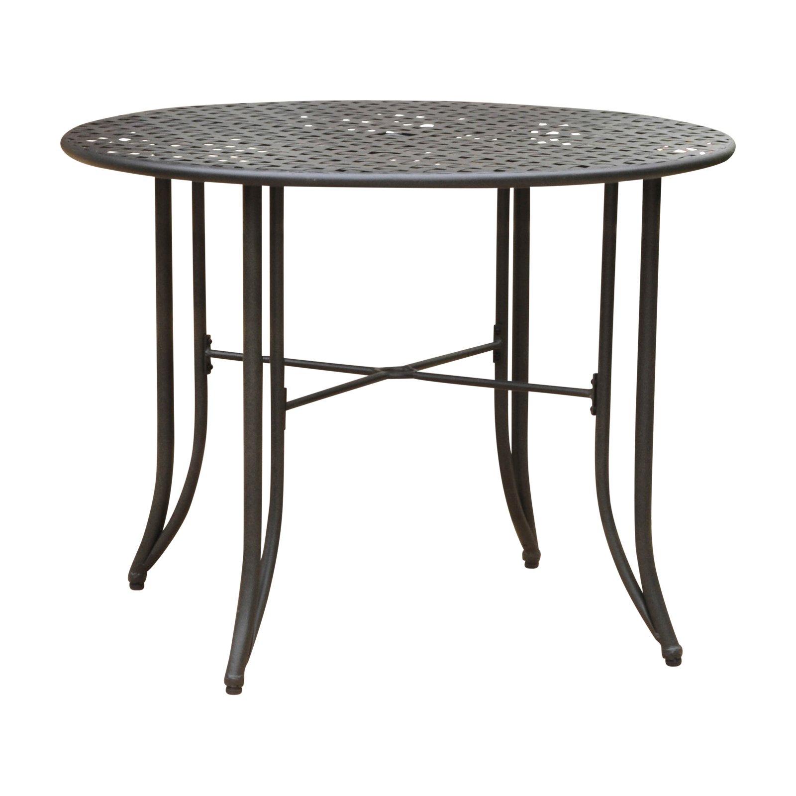 International Caravan Mandalay 7-Piece Iron Rectangular Dining Set Antique Black