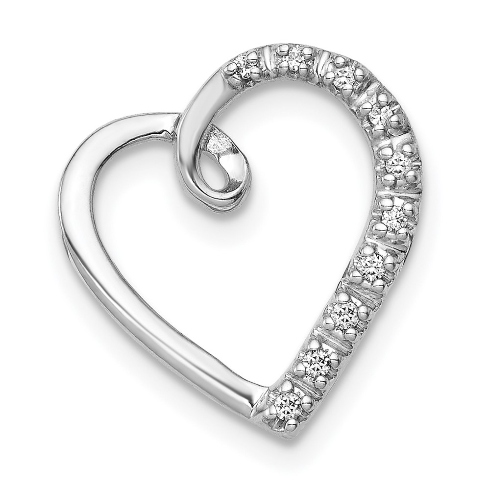 14k White Gold 1/20ct. Diamond Heart Chain Slide QPM4854-005-WA