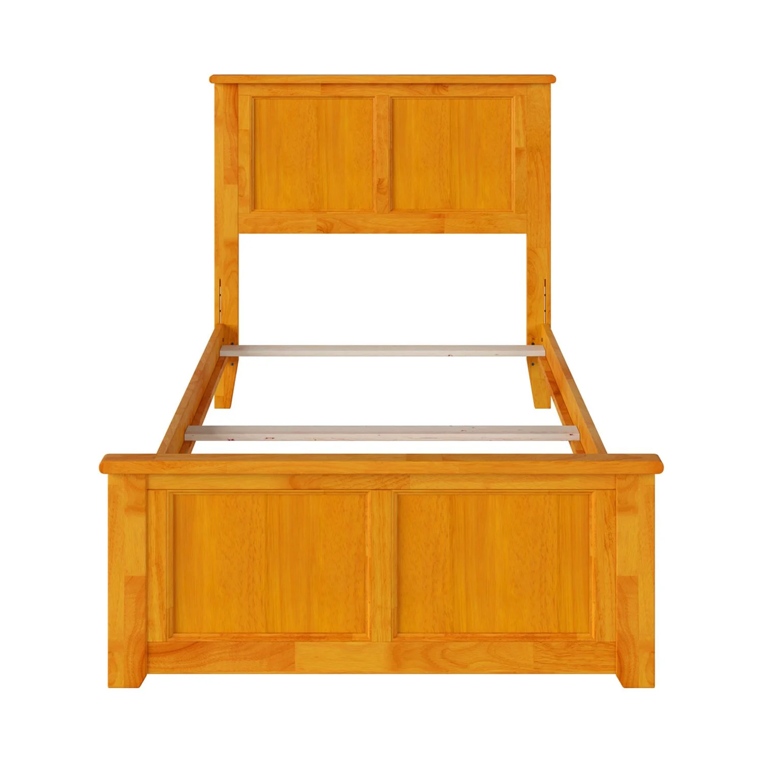 AFI Madison Caramel Solid Wood Foundation Bed with Matching Footboard, Twin