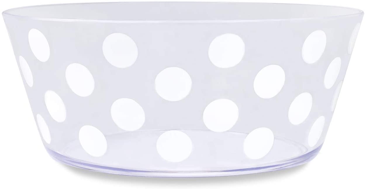 Kate Spade New York Kitchen/Outdoor Dining Acrylic Serveware, Jumbo Dot Collection, Serving Bowl