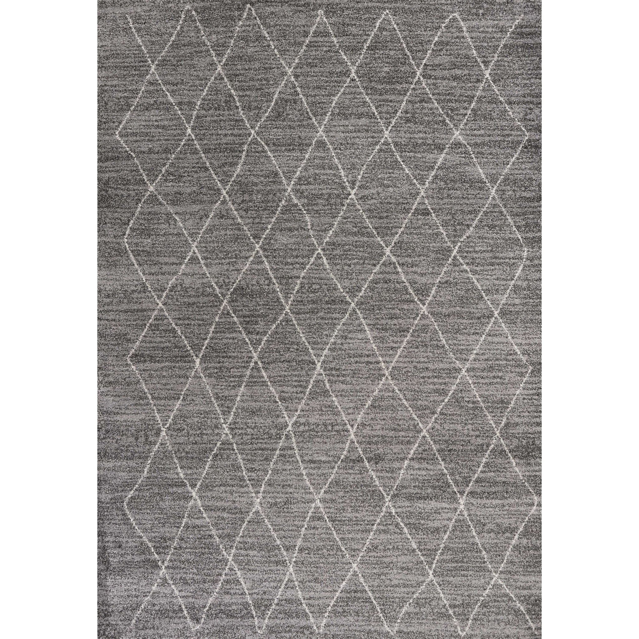 5' x 8' Grey Geometric Diamond Indoor Area Rug - 5' Octagon|