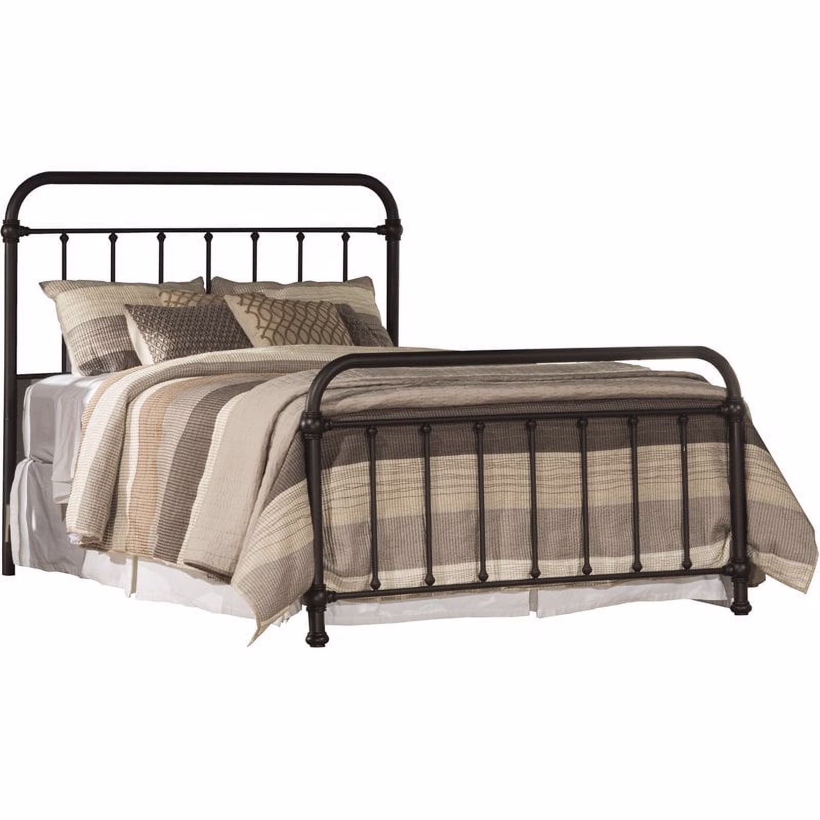 Bowery Hill Farmhouse Full Metal Spindle Panel Bed in Dark Bronze