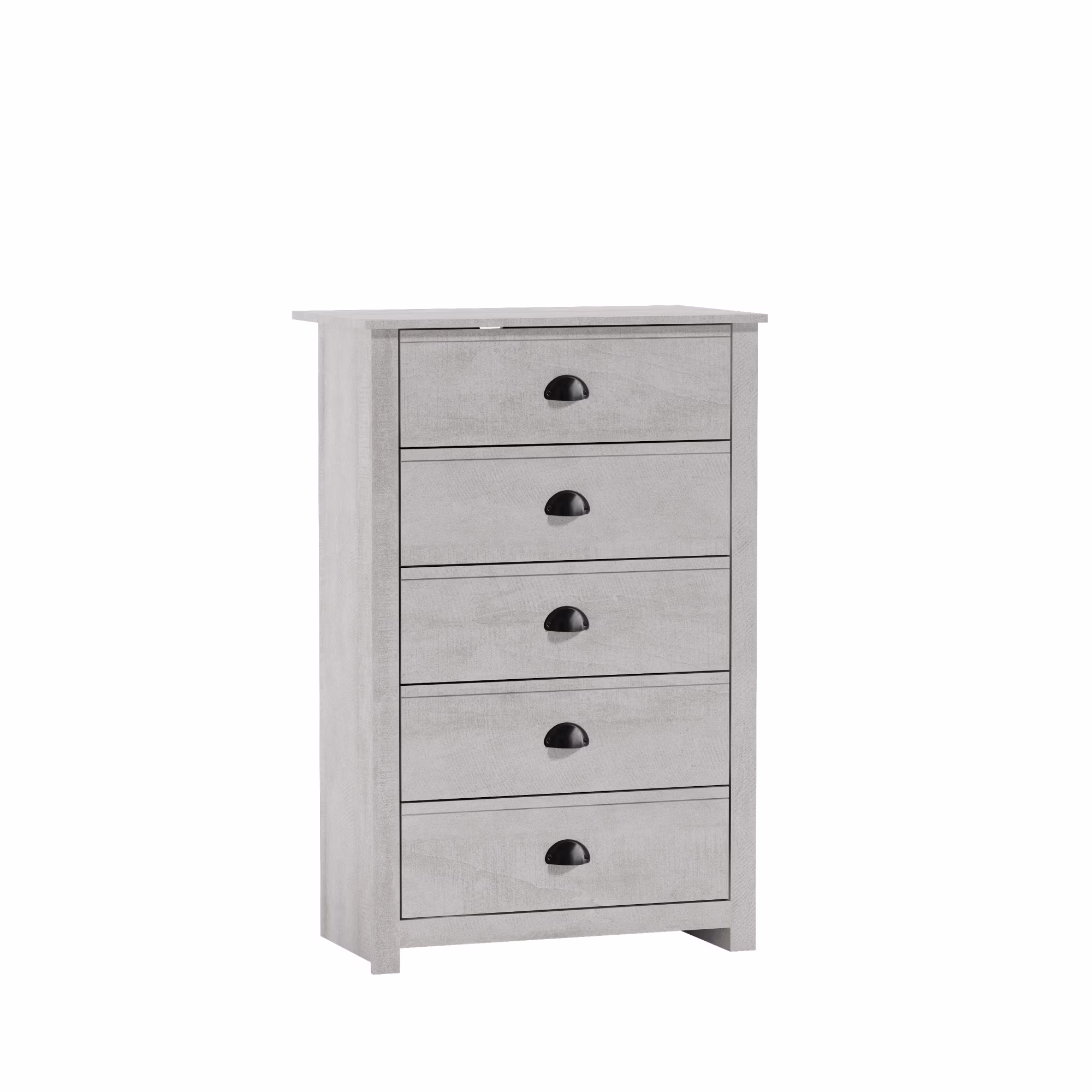 Geordano 5-Drawer Gray Oak Chest of Drawers (46.2 in. X 17.1 in. X 30.4 in.)