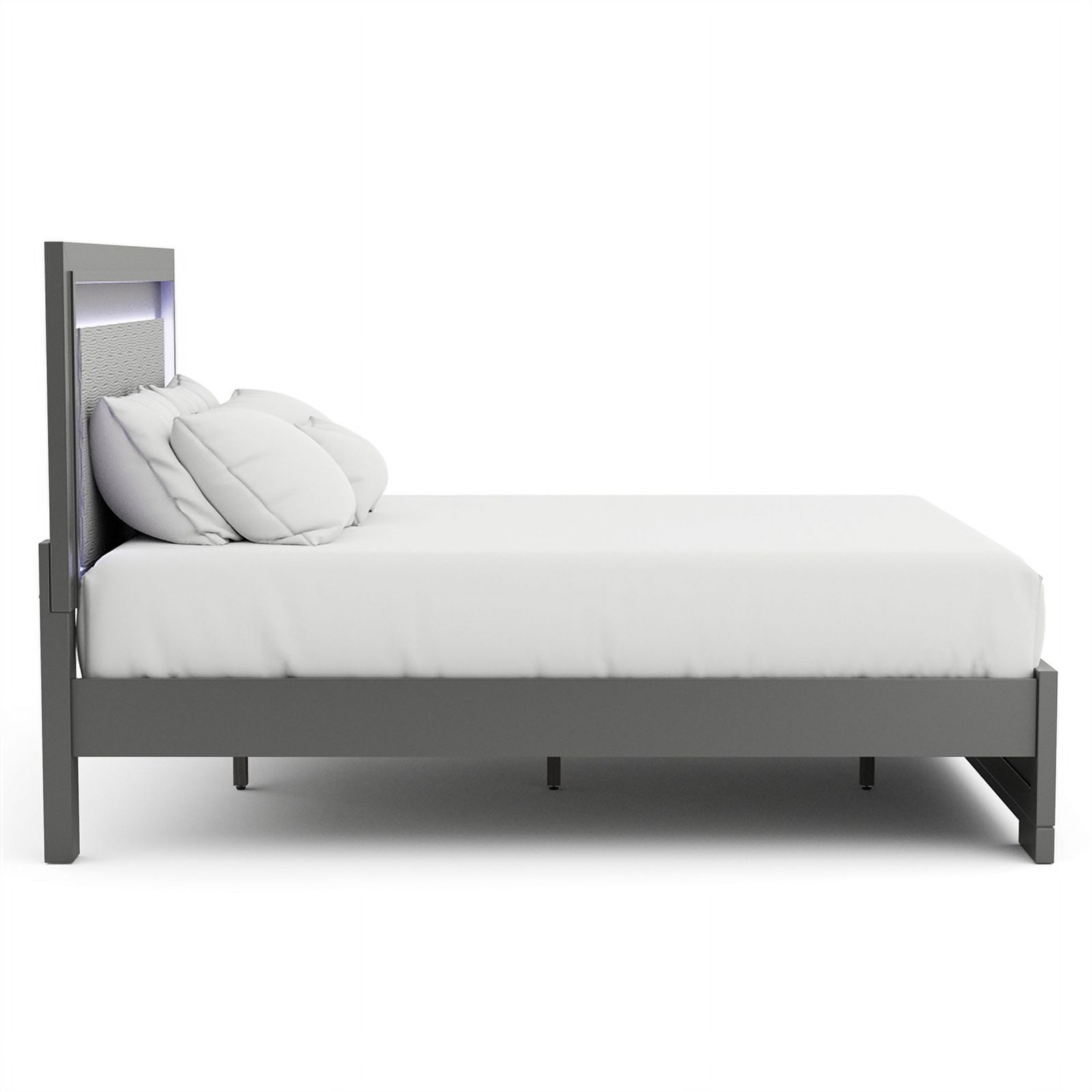 FOA Santi 6pc Gray Wood Bedroom Set - King +2 Nightstands +Chest +Dresser+Mirror