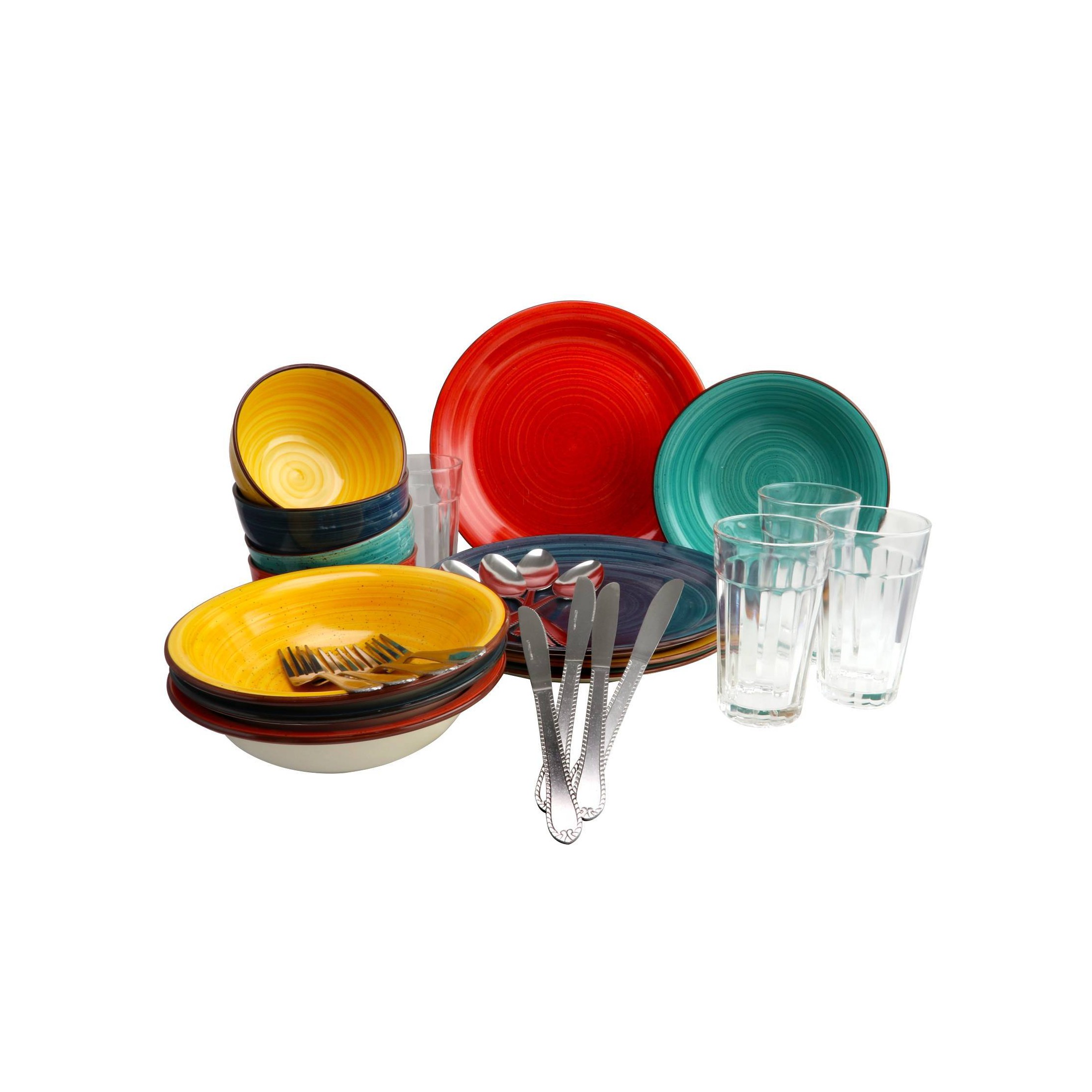 28pc Stoneware Speckle Mix and Match Dinnerware Set