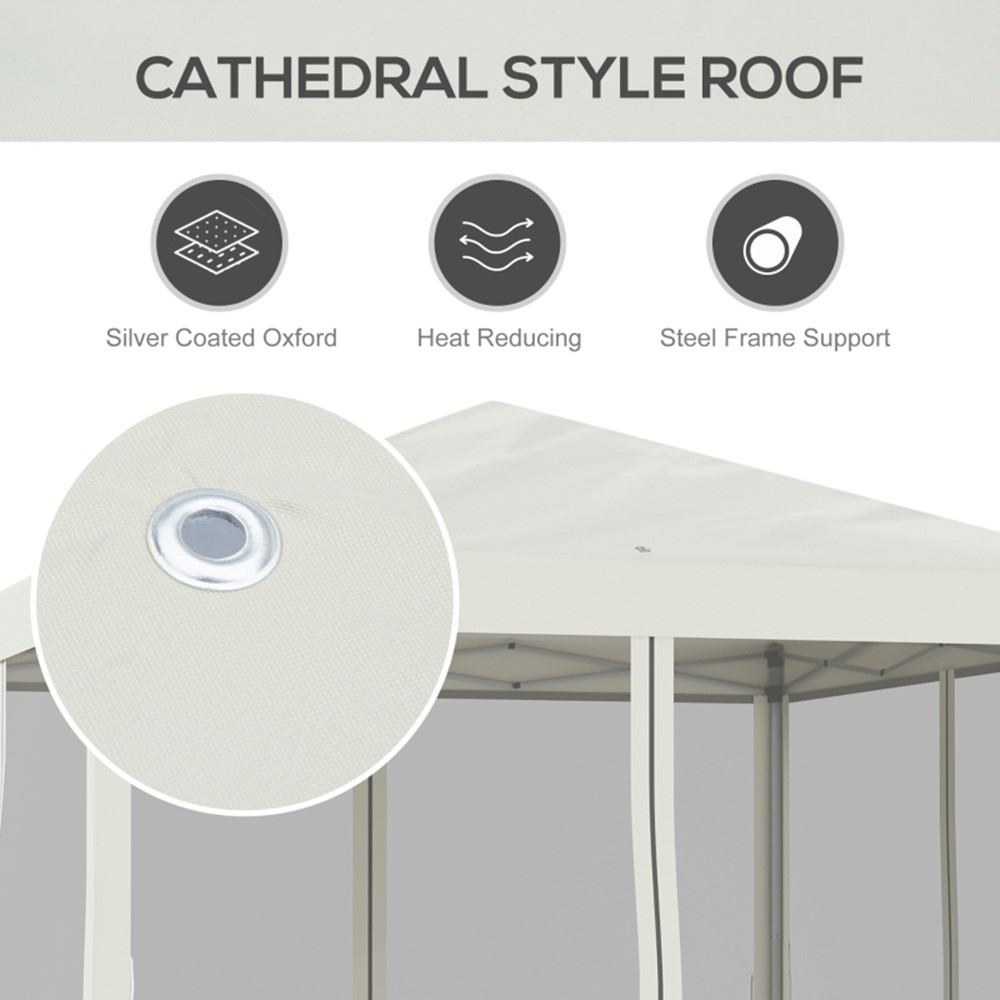 RUXAN 3X3M Pop Up Canopy Party Tent with Netting, Instant Gazebo Ez up Screen House Room with Carry Bag Height Adjustable-AS