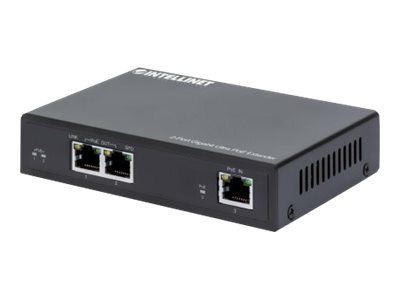 Intellinet 2-Port Gigabit Ultra PoE Extender, Adds up to 100 m (328 ft.) to PoE Range, PoE Power Budget 60 W, Two PSE Ports with 30 W Output Each, IEEE 802.3bt/at/af Compliant, Metal Housing - Network/power extender - 1GbE - 10Base-T, 100Base-TX, 100