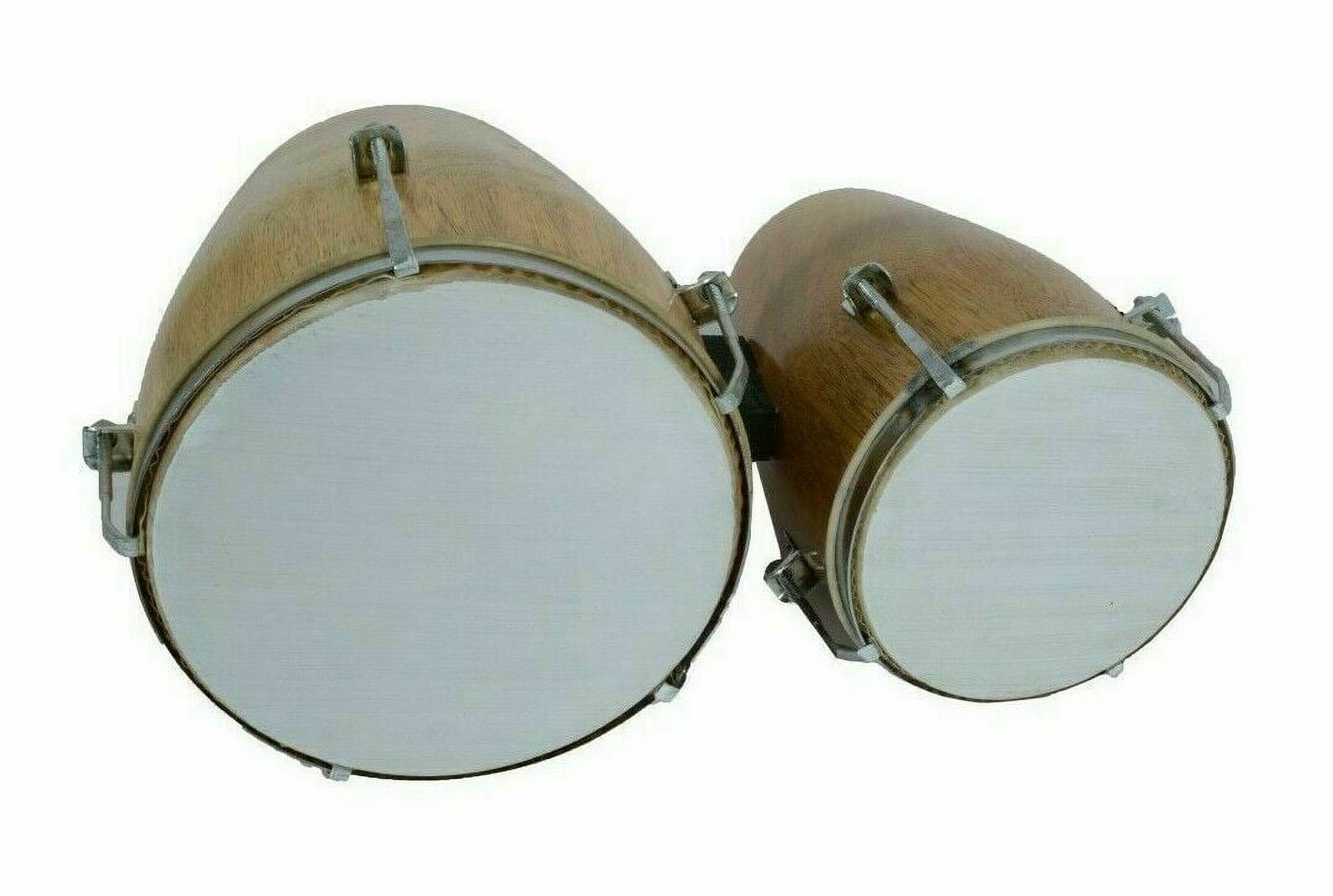Naad Folk Musical Instrument Two Piece Bango Drum Set Natural Wood Bongo Drum Set, Instruments Set,