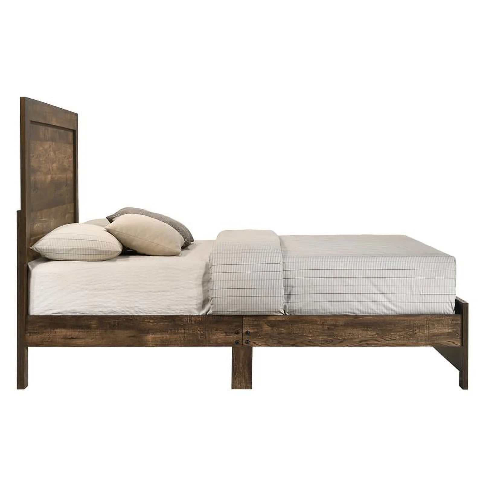 Bowery Hill 3pc Farmhouse Wood Bedroom Set - Queen + 2 Nightstand in Walnut