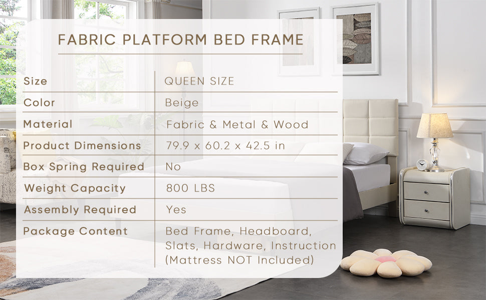 ElegantDreams Queen Bed Frame