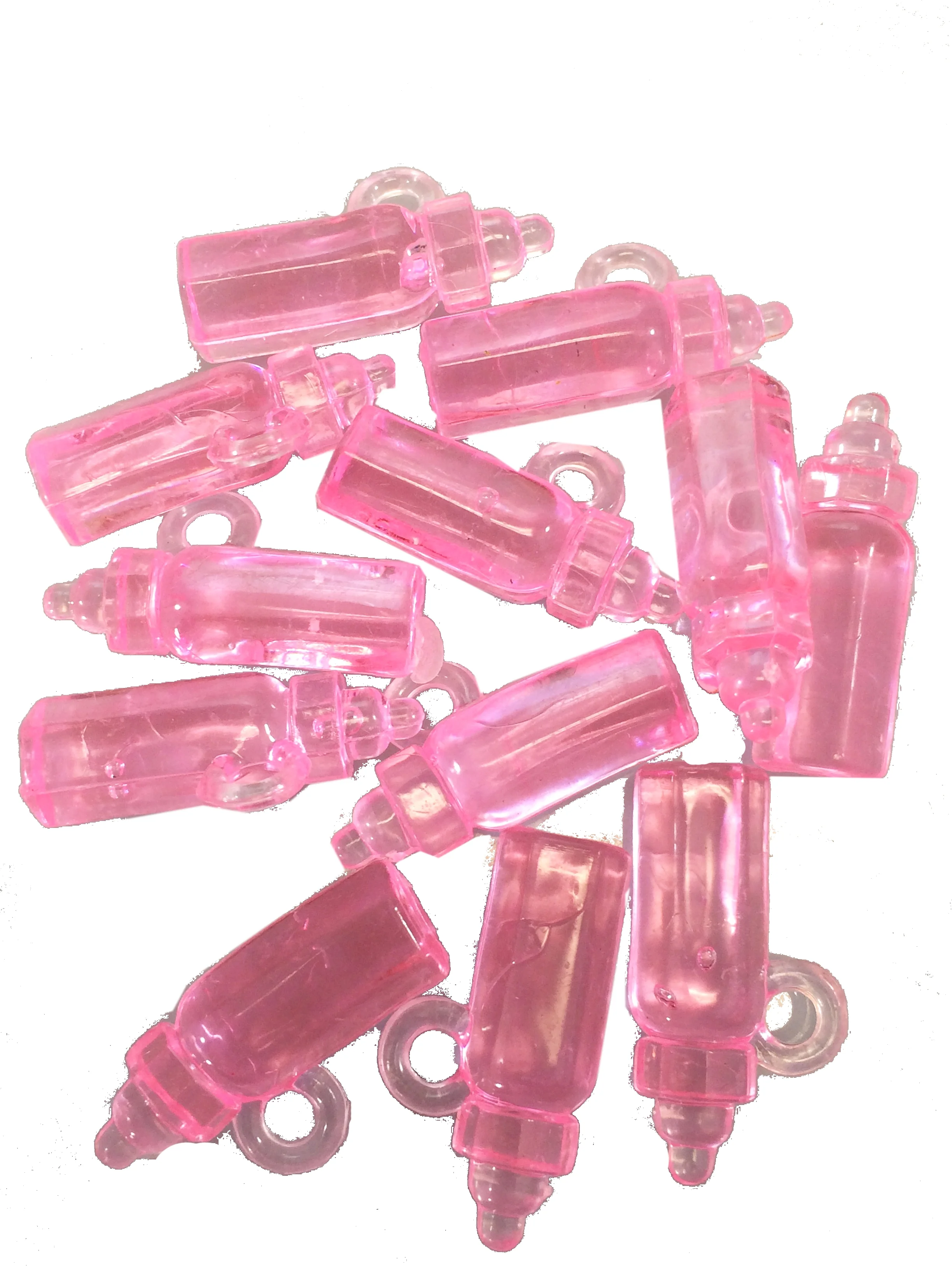 Mini Clear Pink Plastic Baby Bottles, Pack of 144 - 1.5 Inch Tall