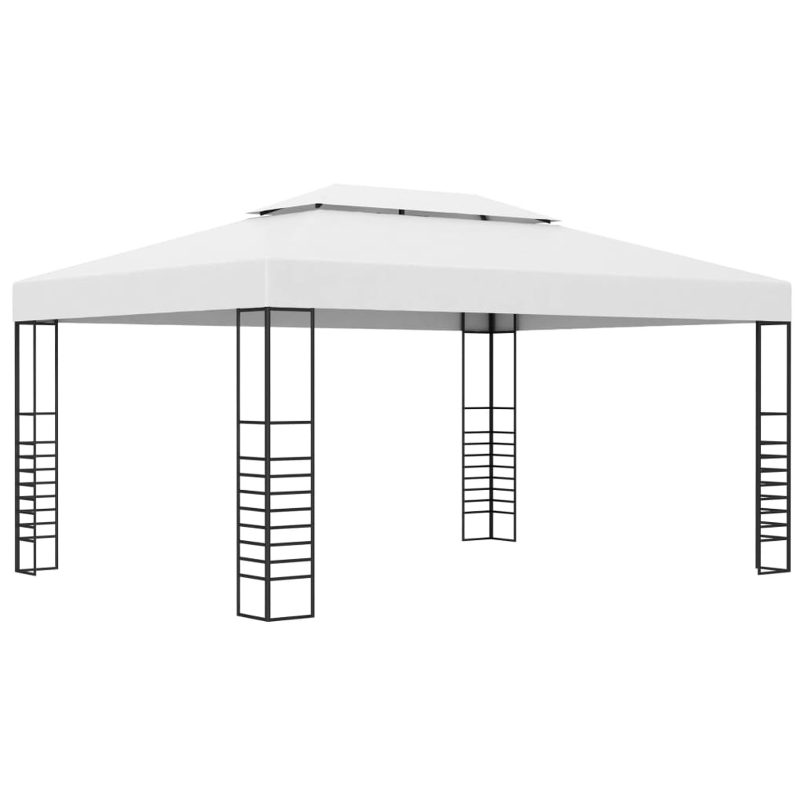 Anself Gazebo with Steel Frame Garden Canopy Tent Sun Shelter White for Patio, Wedding, BBQ, Party, Camping Trip, Festival Cater Events 118.1 x 157.4 x 106.2 Inches (L x W x H)