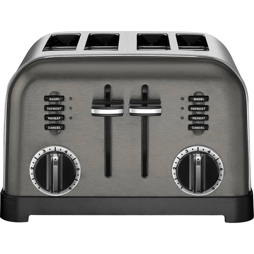 Cuisinart CPT-180BKS 4-Slice Metal Classic Toaster Black/Stainless Bundle with 1 Year Extended Protection Plan