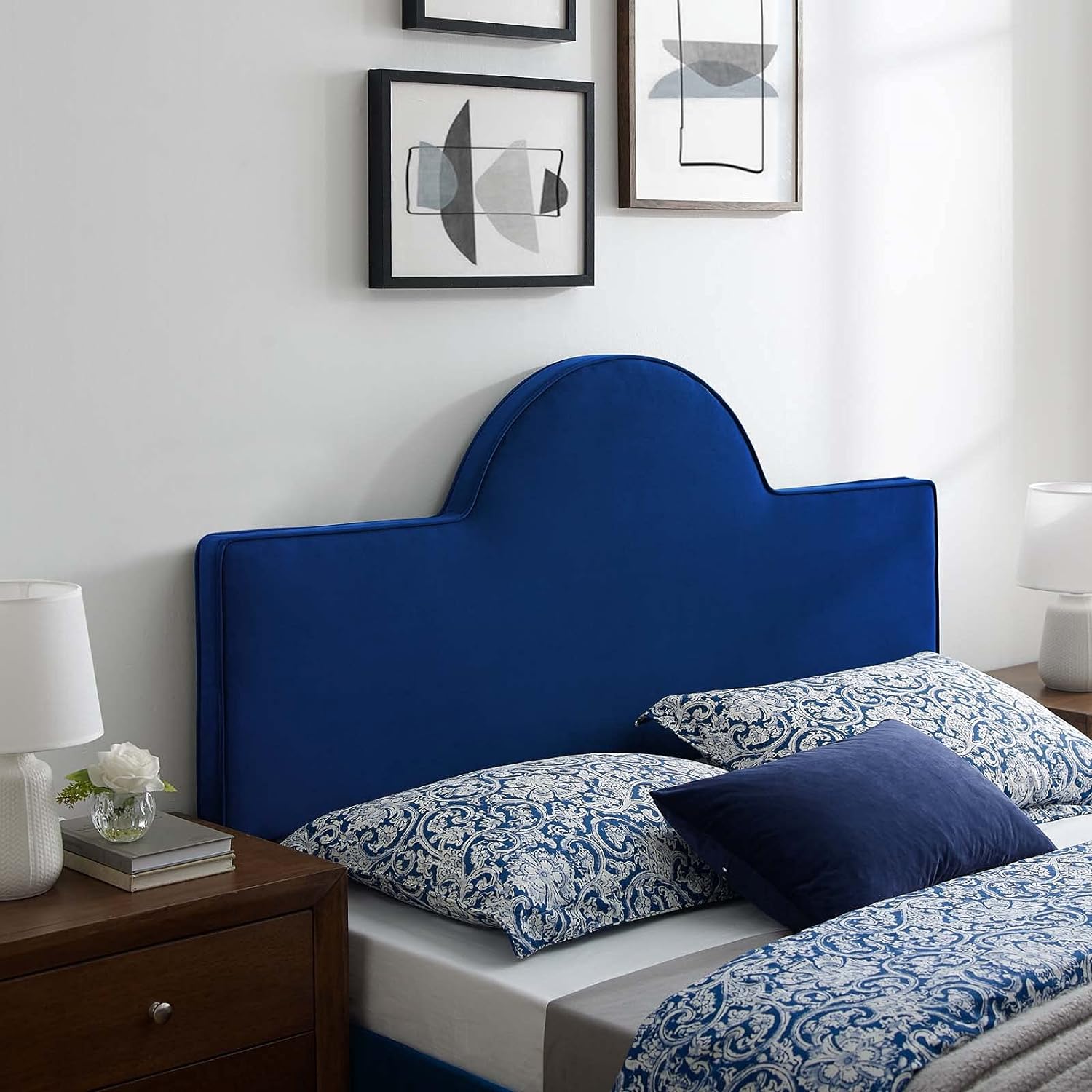 Performance Velvet California King Headboard In Navy