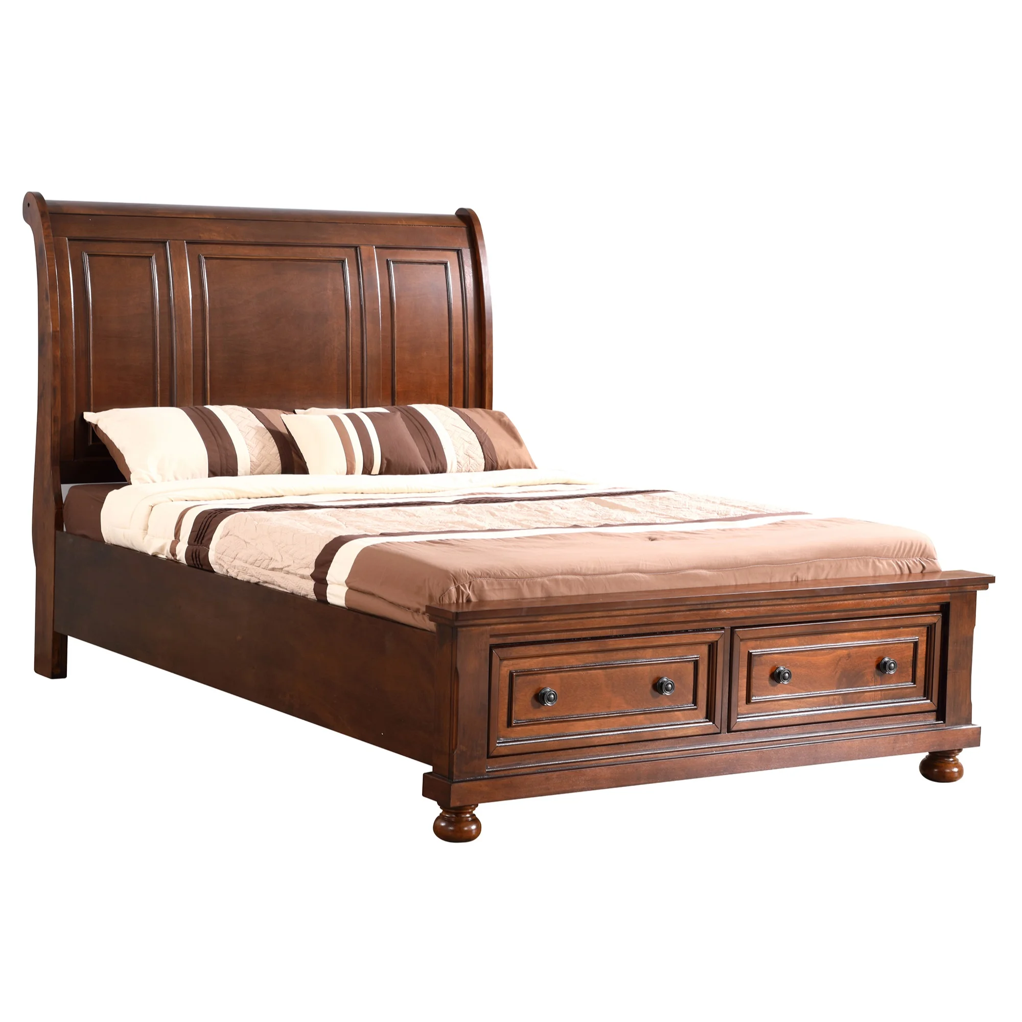 Passion Furniture Meade Cherry Full Panel Beds PF-G8900A-FB