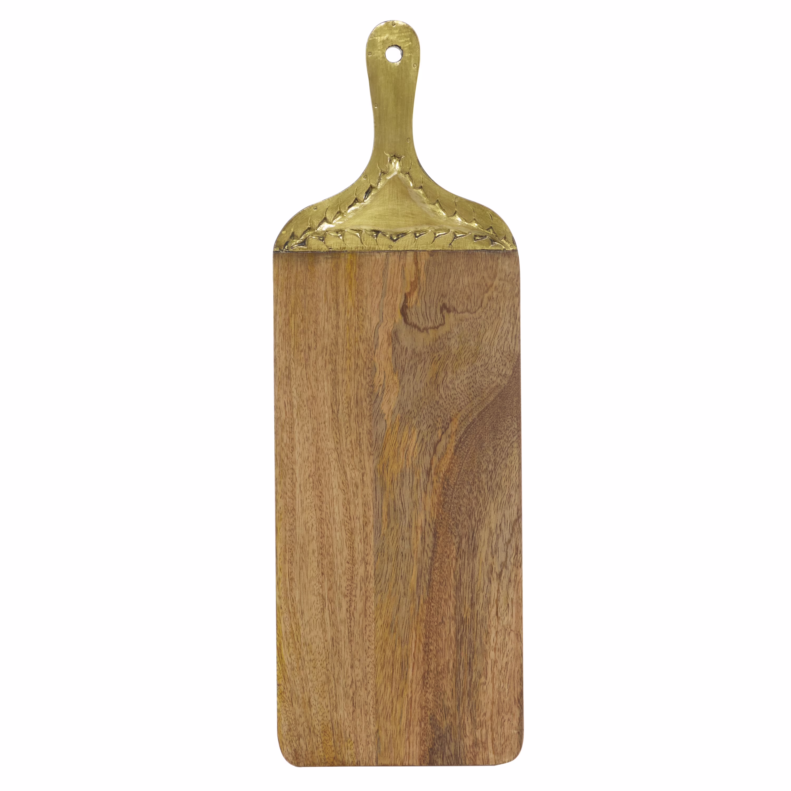 DecMode  Brown Mango Wood Cutting Board with Gold Accents
