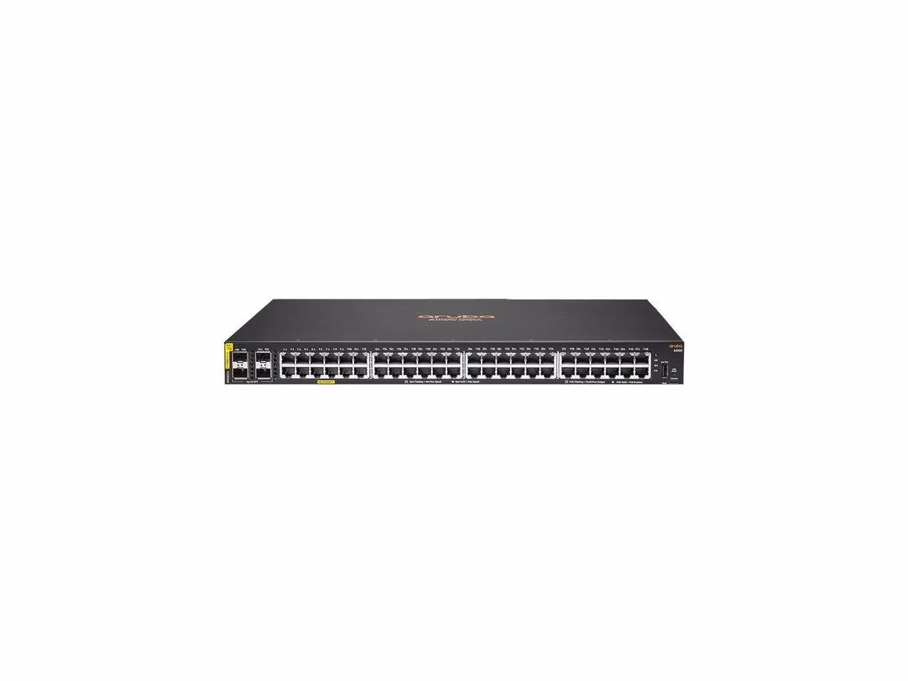Aruba 6000 48G Class4 PoE 4SFP 370W Switch - 48 Ports - Manageable - Gigabit Ethernet - 10/100/1000Base-T, 100/1000Base-X - 3 Layer Supported - Modular - 4 SFP Slots - 45 W Power Consumption - 370 ...
