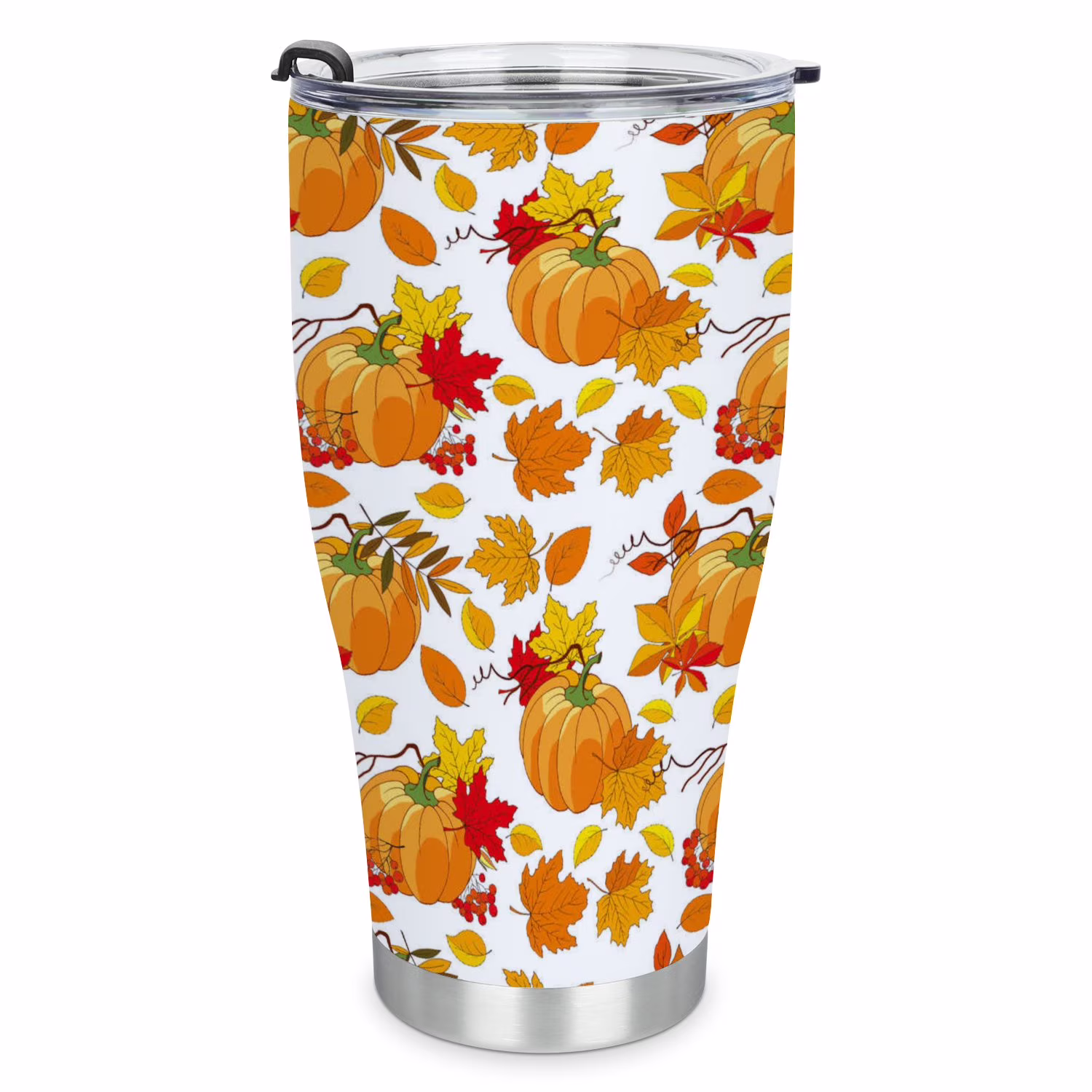 Hidove Stainless Steel Tumbler, Pumpkin Flower 32oz Leak Proof & Stainless Steel Bottle for Hot & Cold Drinks - Coffee Travel Mug, Water Metal Canteen, Thermal Cup