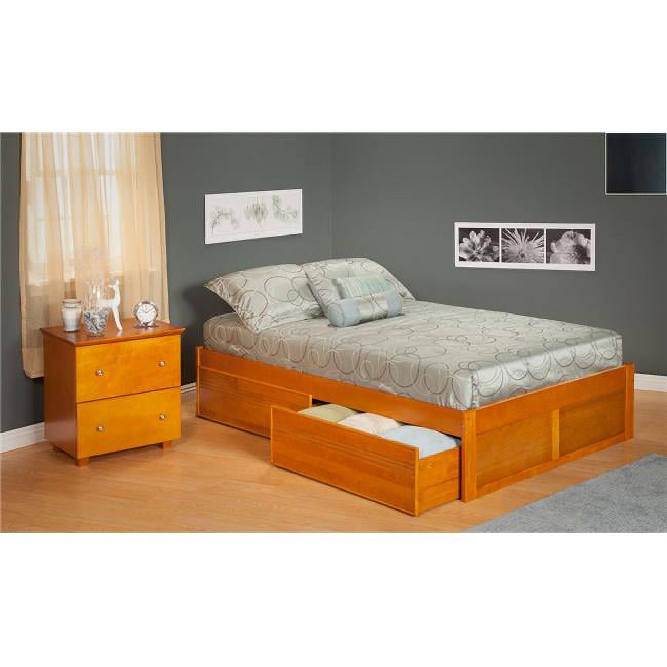Urban Concord Queen Size with a Flat Panel Foot Board and Urban Bed Drawers in an Espresso Finish
