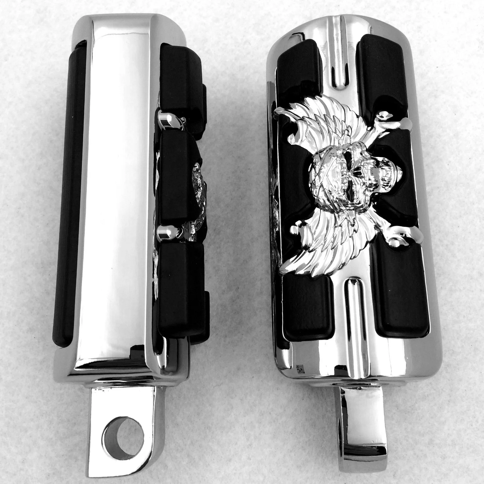 HTT-MOTOR Wing Skull Zombie Shape Foot Pegs Fits most models with H-D male mount-style footpeg supports See Description for Detail