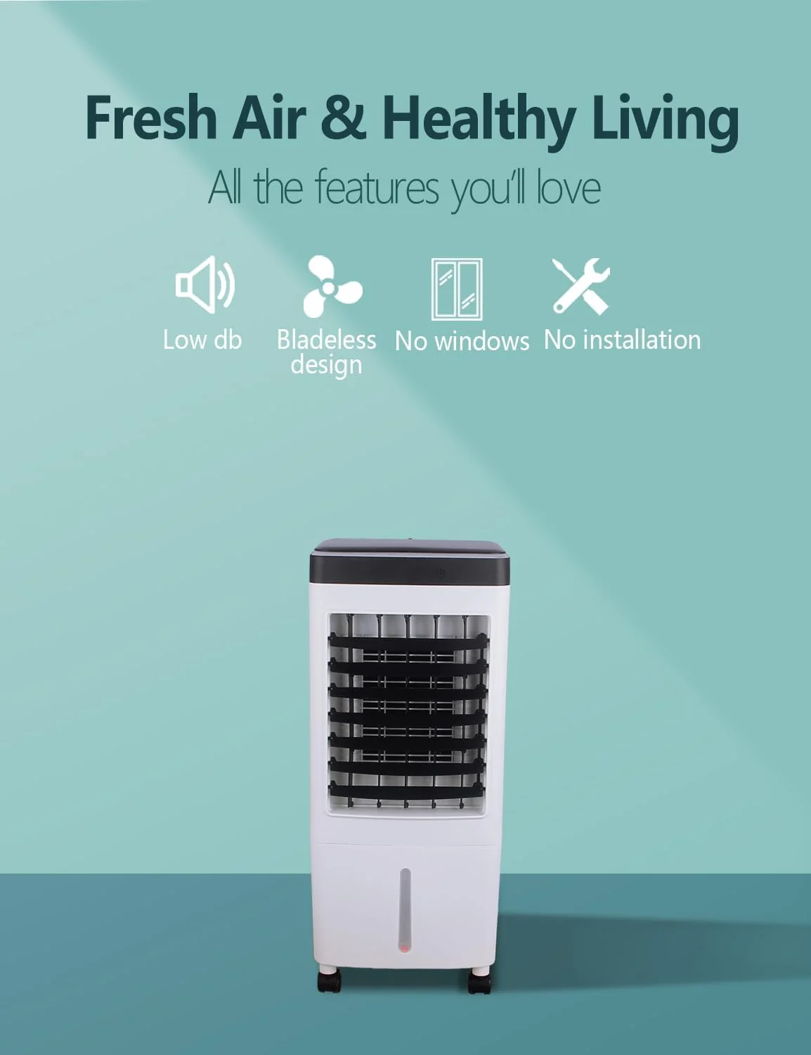 JOZERMADE Evaporative Air Cooler,3-IN-1 Portable Air Conditioners Remote Control, 70° Oscillation Energy Efficient Air Cooler for Room Bedroom Home Indoor