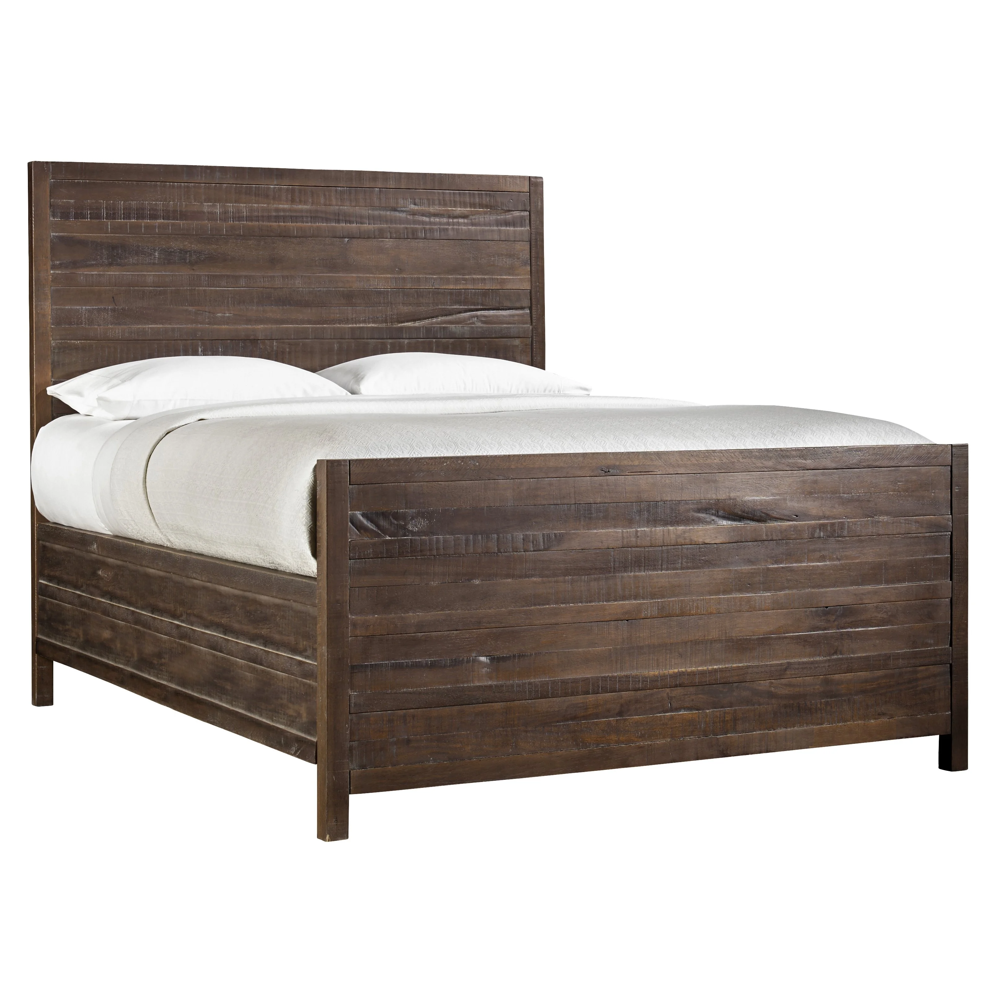 Tempton Rustic Country Cal King Platform Bed in Coffee Brown