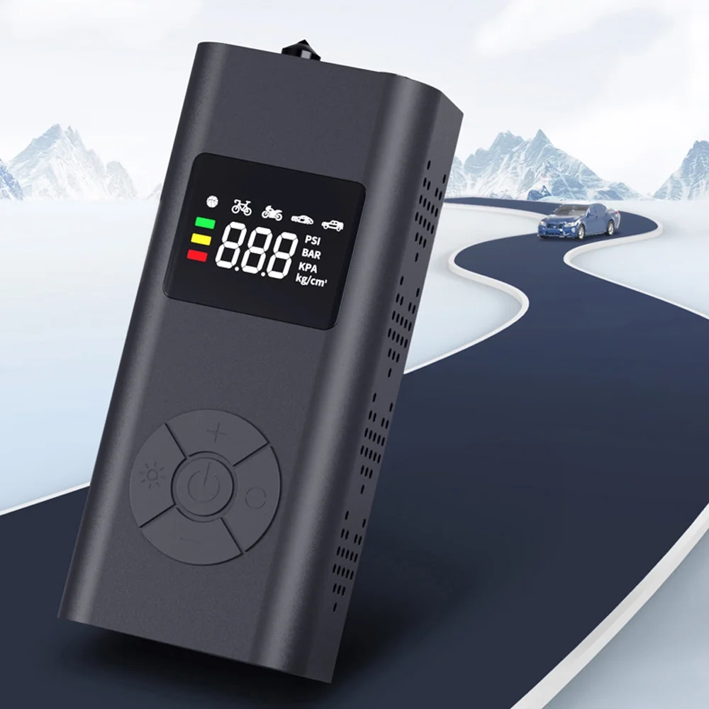 Nebublu Multifunctional Cordless Car Tire Pump USB Rechargeable Digital Display Air Pump Tire Inflator Portable Air Compressor， Versatile Inflation Tool for Cars, Bikes, and More