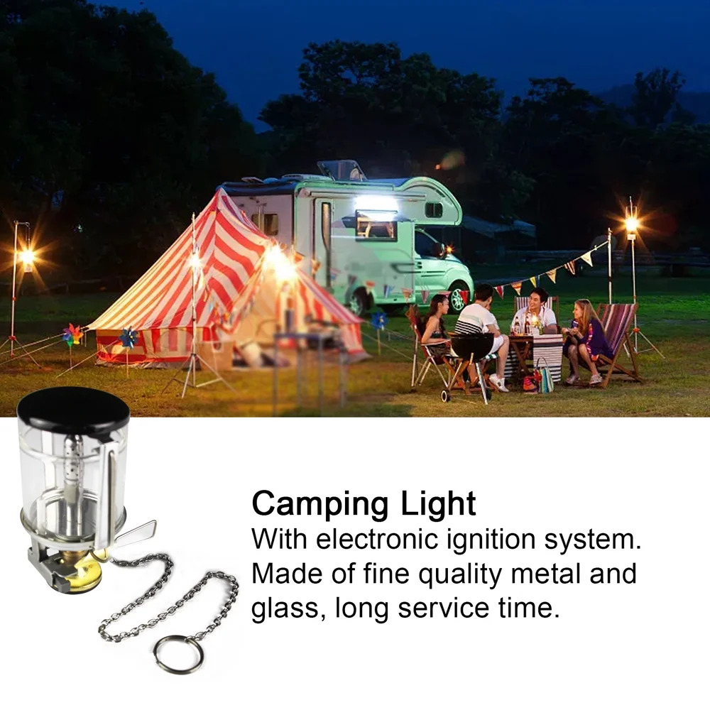 Walmeck  Portable Bright Camping Lantern Gas   Fishing Picnic Tent  Home Garden Hung Glass