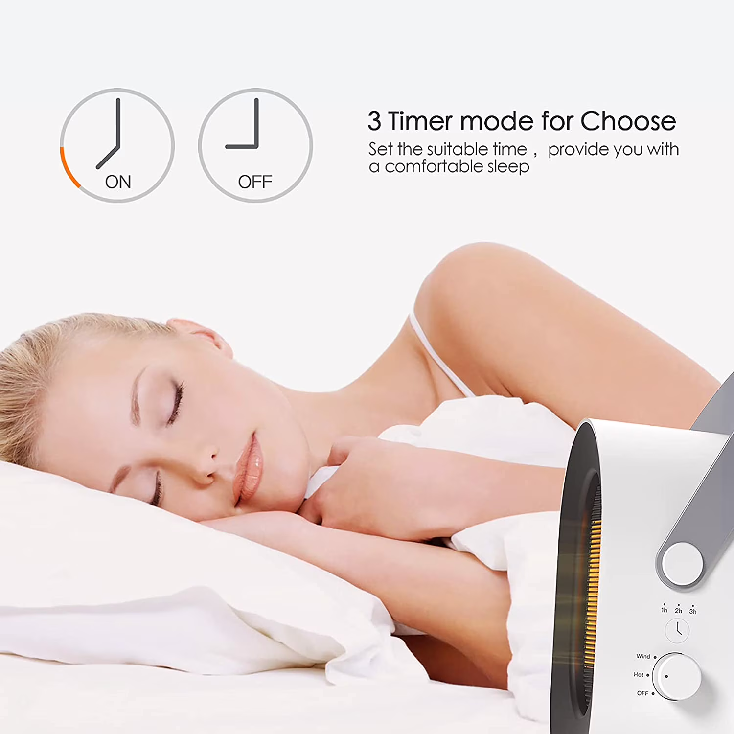 Dazzduo Space Heater 2 Wind Modes Portable for Home Daily UseEfficient Heating for Any Room