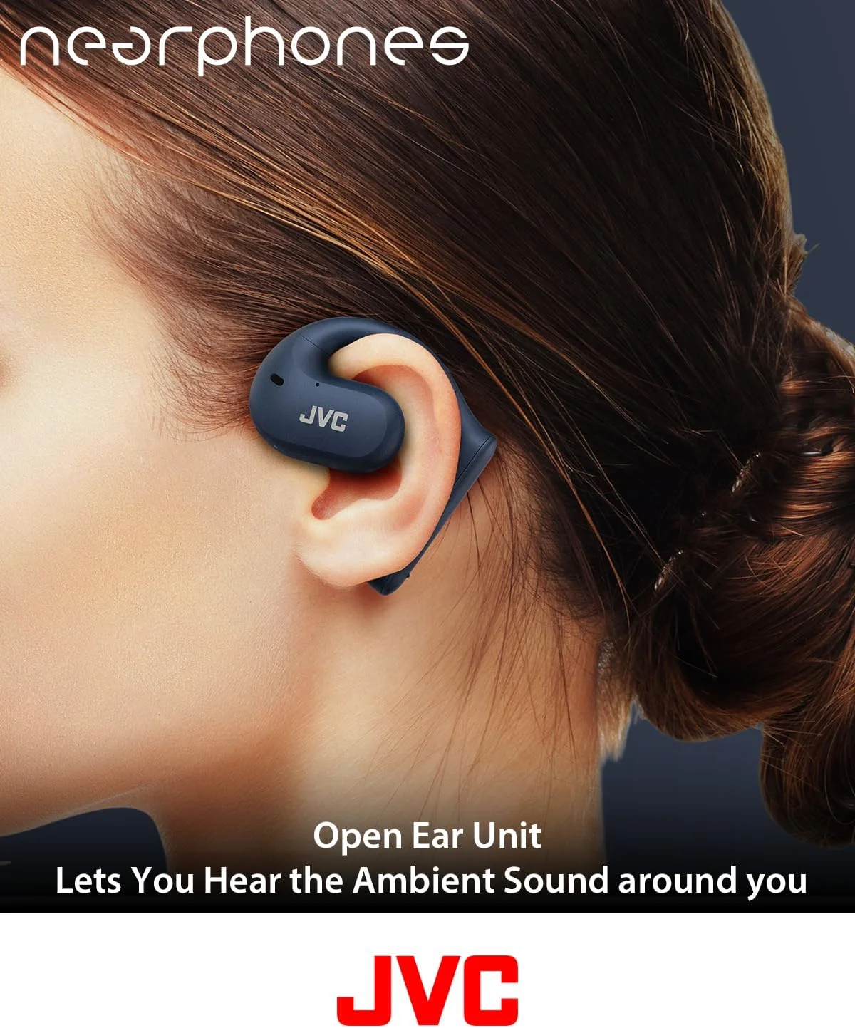 Open Box JVC Nearphones Open Ear True Wireless Headphones - BLUE