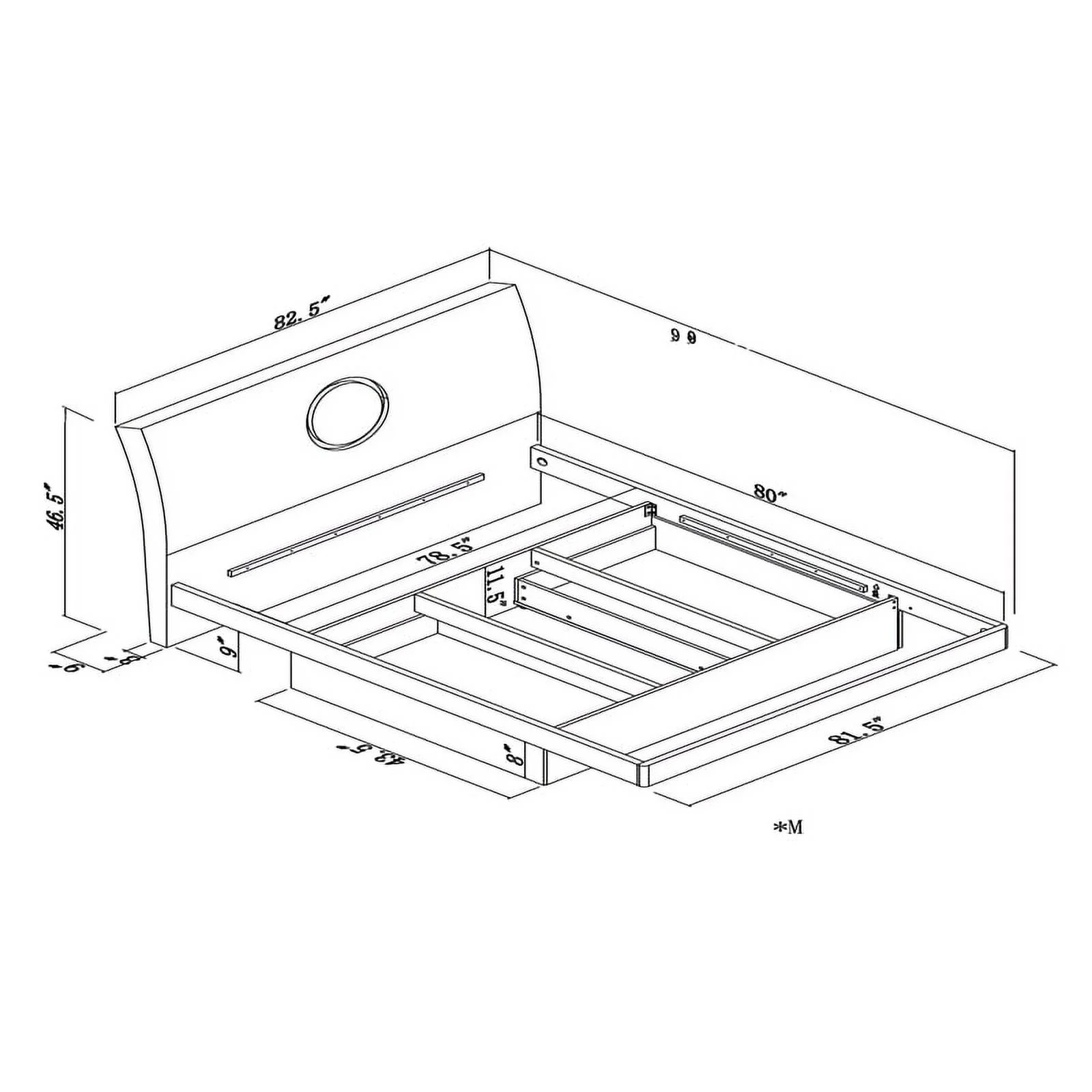 Titan Furnishings Rita 4-Piece Wood Eastern King Bedroom Set in Gray