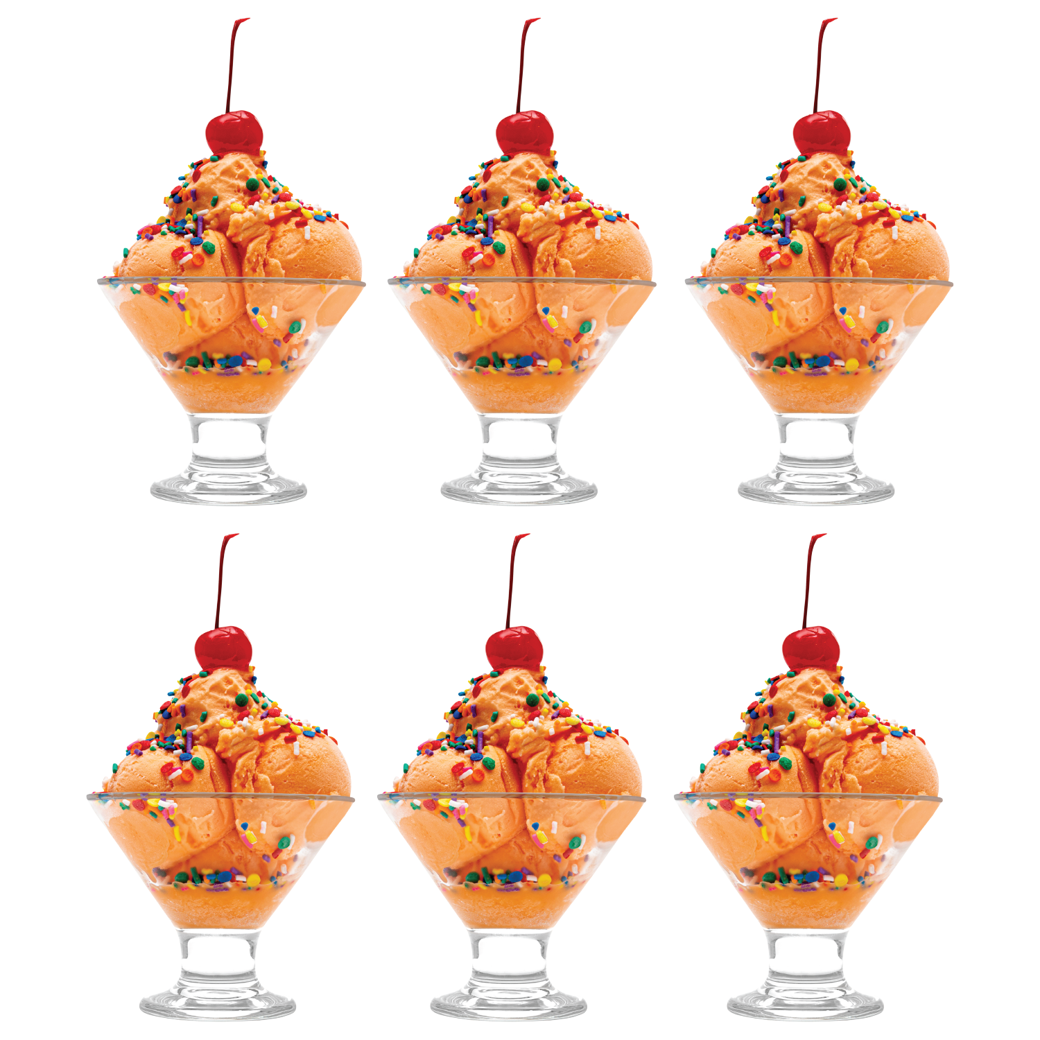 Vikko Dessert Bowls, 5.5 Ounce Ice Cream Sundae Bowls, Set of 6 Footed Dessert Cup For Ices, Pudding, Fruit, and More, Dishwasher Safe