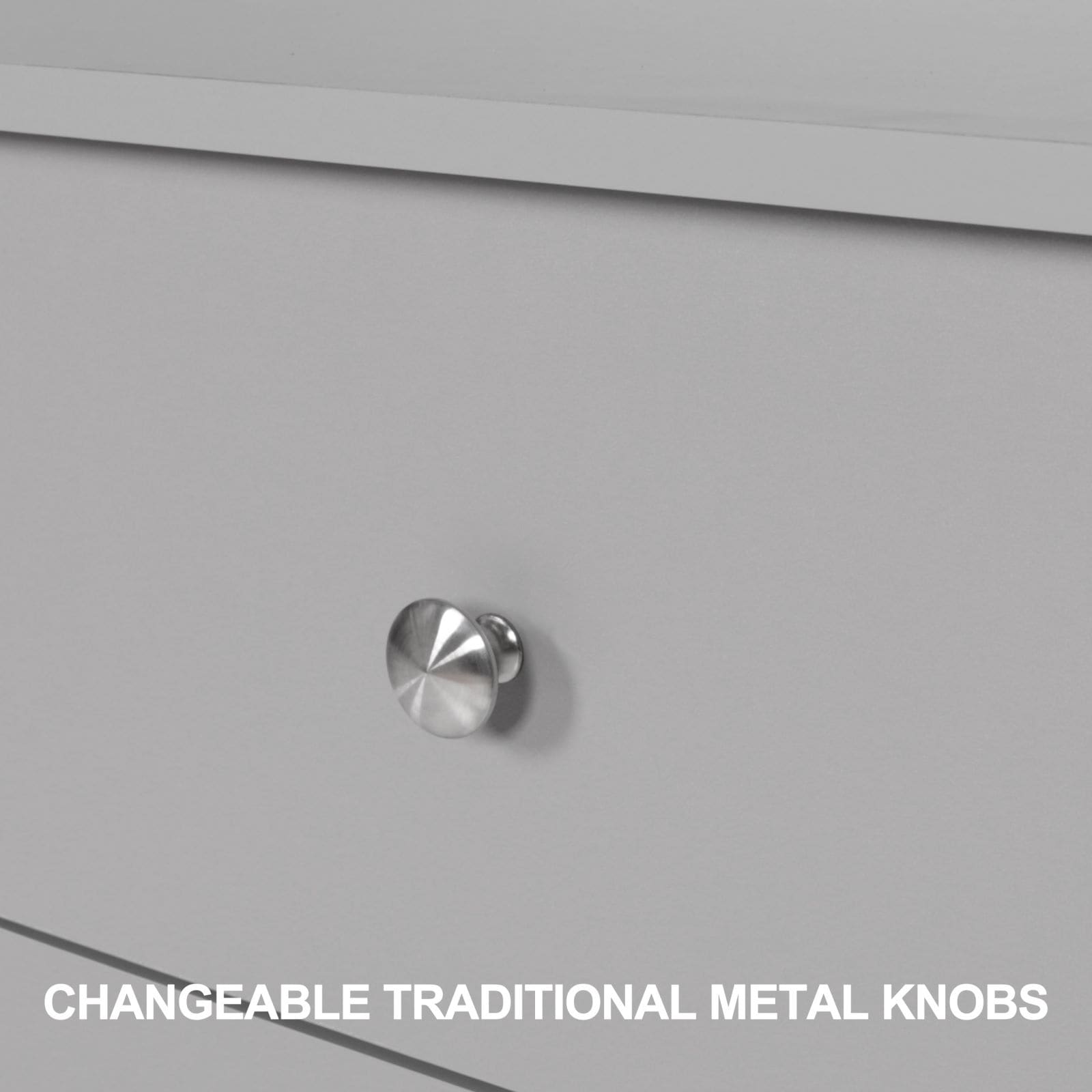 VEIKOUS  6-Drawer Dresser Chest of Drawers Long Storage Dresser,with replaceable knob Grey - 6-drawer