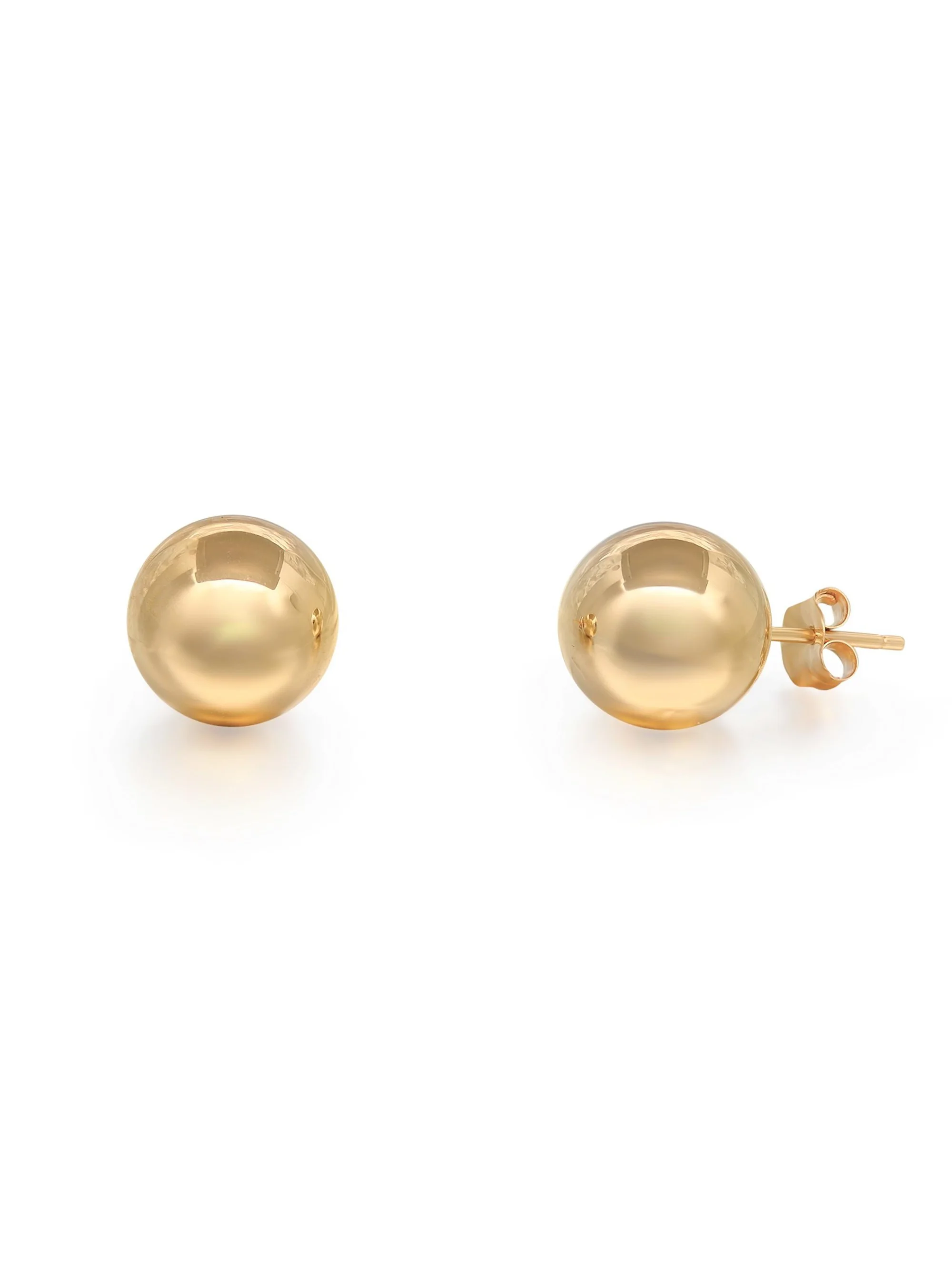 Rachel Koen Bead Ball Stud Earrings 14K Yellow Gold 9mm