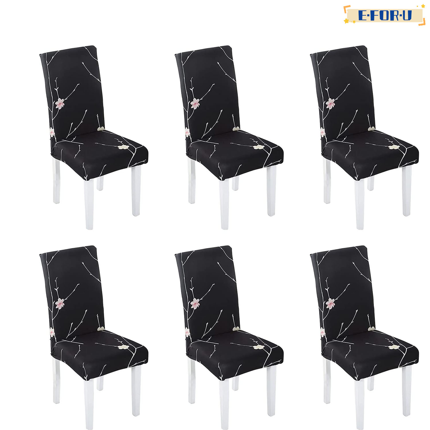 Dining Room Chair Covers Slipcovers Set of 6, Spandex Super Fit Stretch Removable Washable Kitchen Parsons Chair Covers Protector for Dining Room