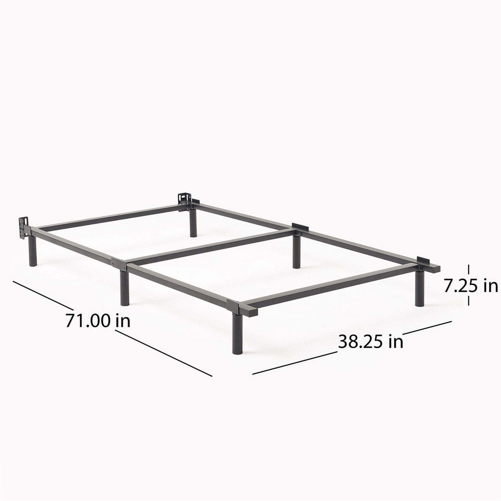 Pemberly Row Contemporary Metal Twin Bed Frame in Black Fiish- Full
