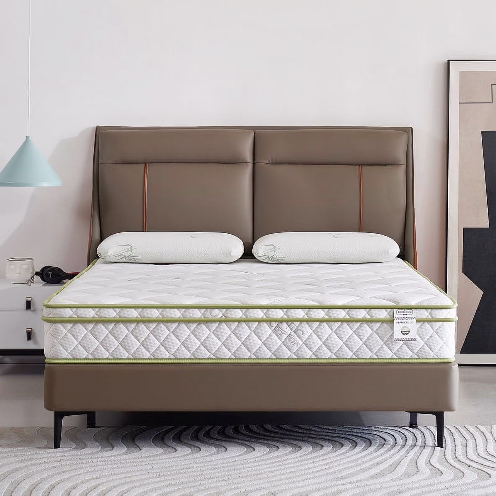 Cal King Mattress - 8 Inch Comfort Foam & Spring Hybrid Mattress - Tight Top - Medium Firm - Oliver & Smith