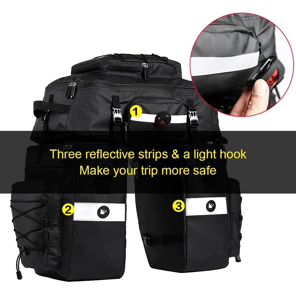 GoolRC Bike Bag,Bike Rear 3 In 1 Waterproof Bike Saddle In 1 Bike Rear Waterproof Bike Qahm