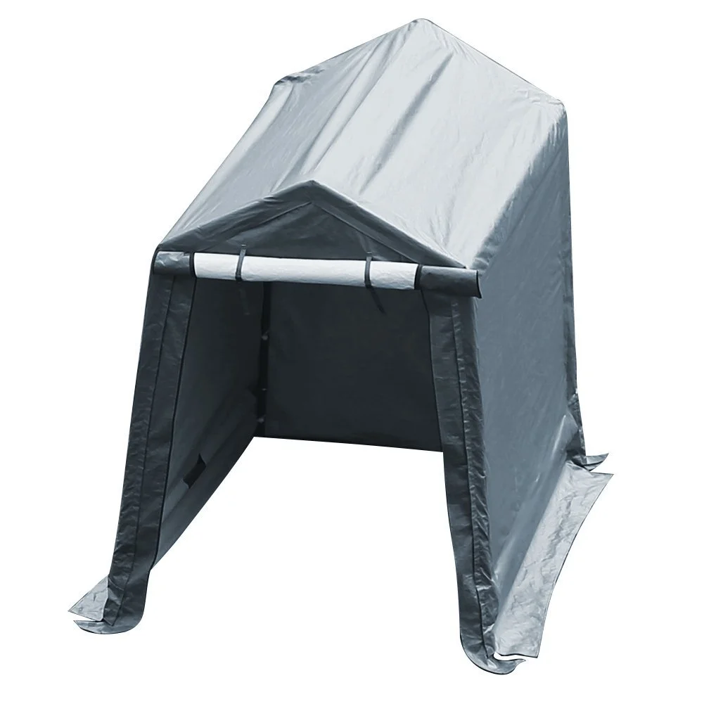 Abba Patio Storage Shelter 7 x 12- ft Outdoor Shed Heavy Duty Canopy, Grey