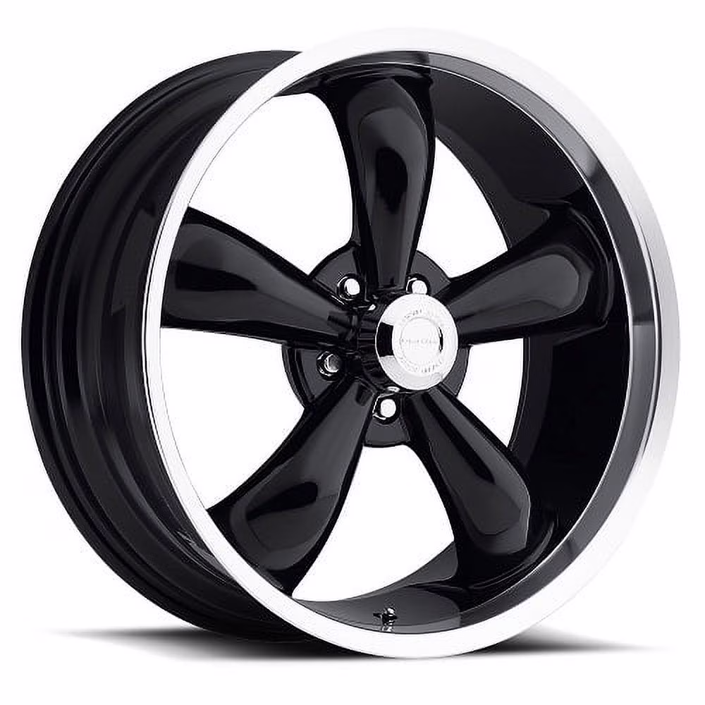 18x8.5 American Muscle 142 Legend 5 Black Machined Wheel 5x5 (10mm)