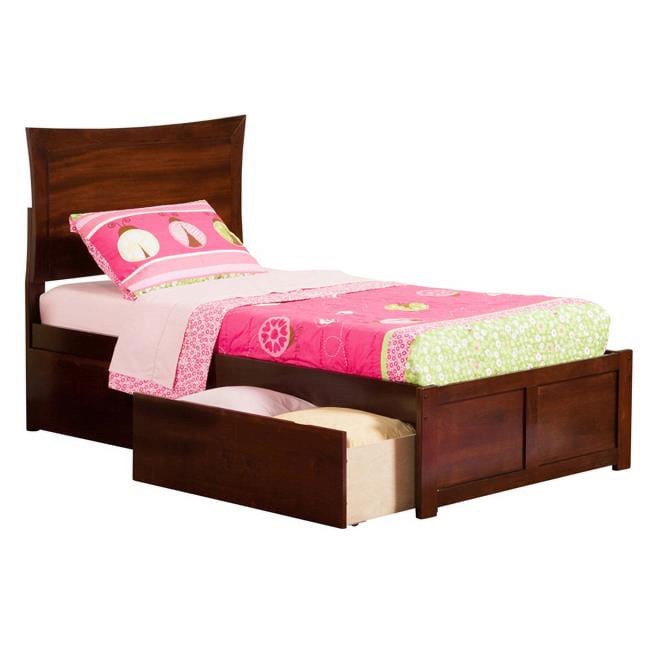 Metro Matching Footboard with Urban Bed Drawers - Antique Walnut, Twin Extra Large Size