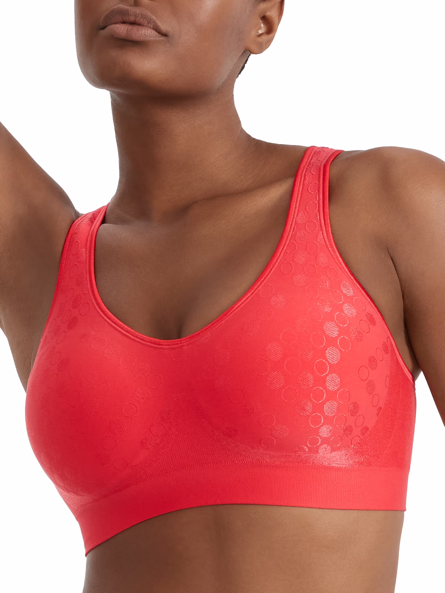 Women's Bali 3488 Comfort Revolution Shaping Wirefree Bra (Red Stone Dot 2X)