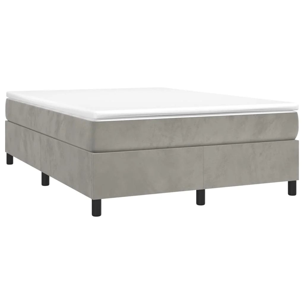 Box Spring Bed with Mattress Light Gray 59.8