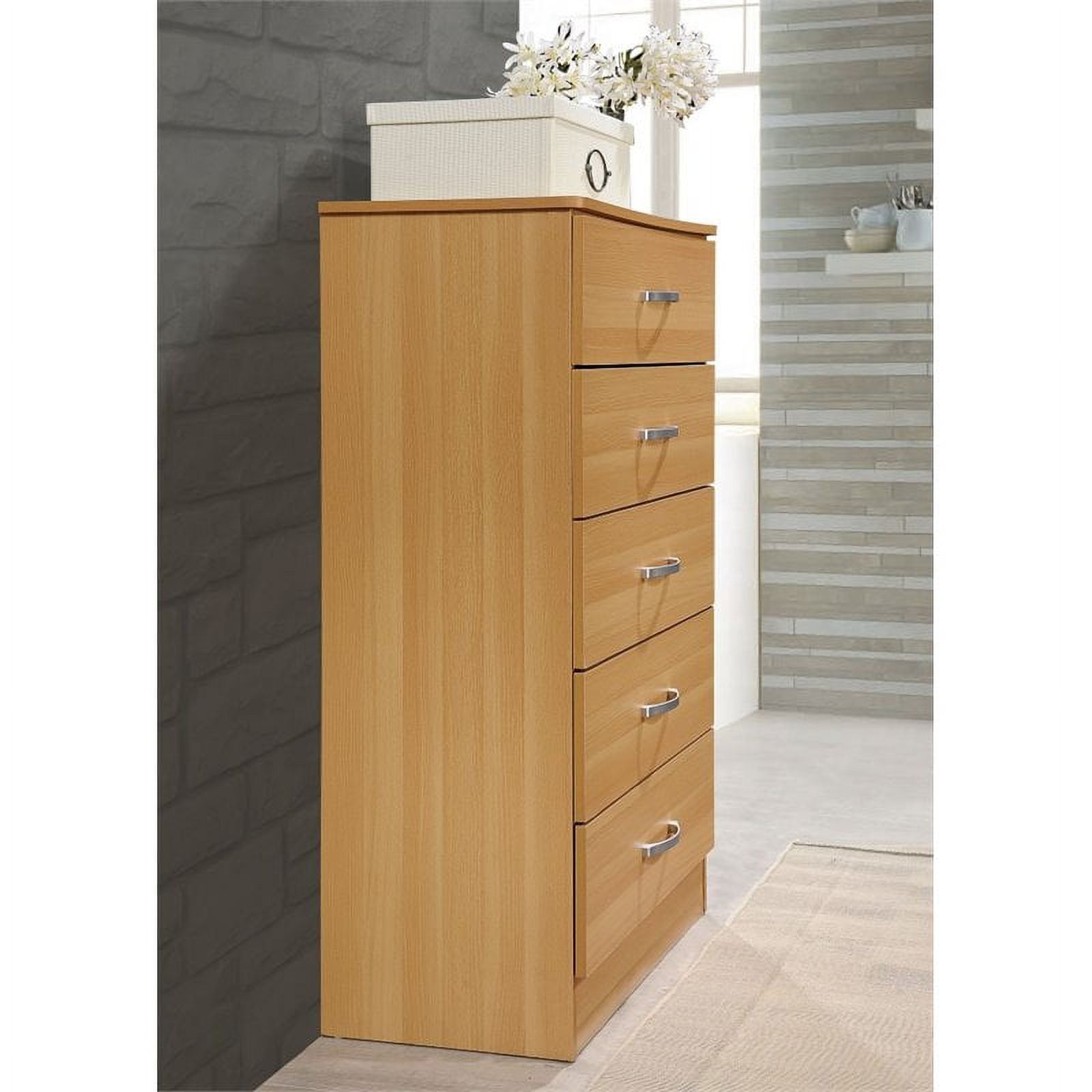Pemberly Row 5 Drawer Chest in Beech
