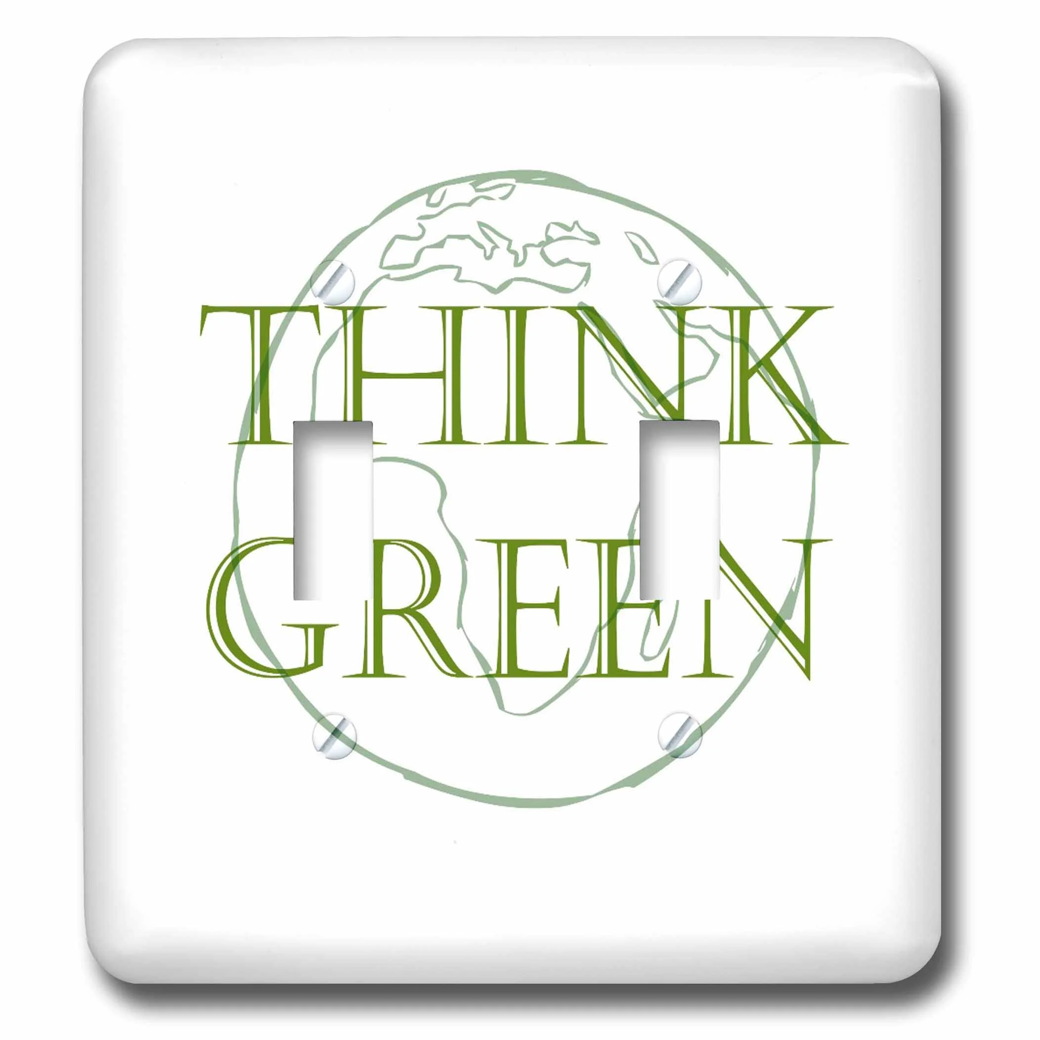 3dRose Think Green Planet Earth- Environment- Ecology - Double Toggle Switch (lsp_42794_2)