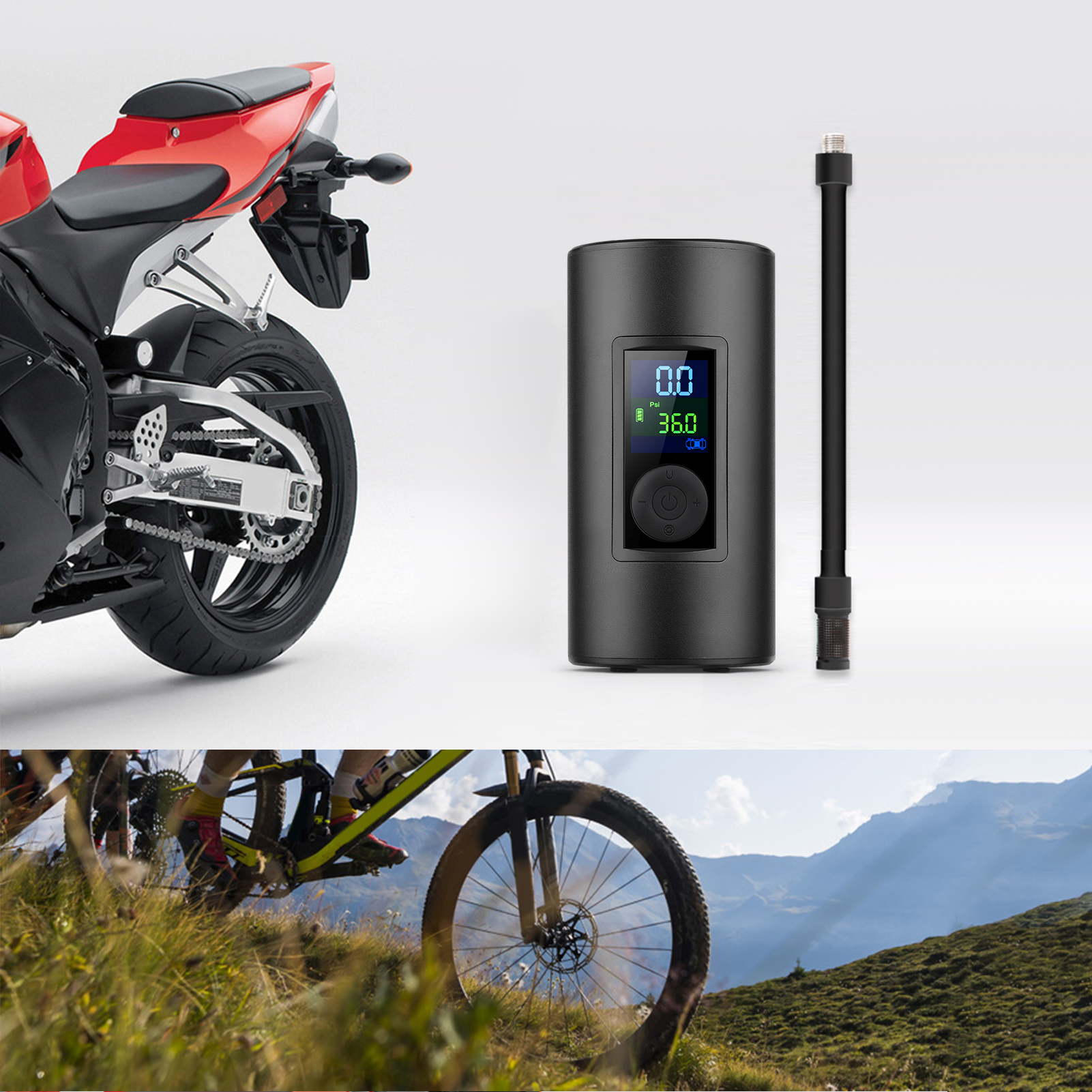 Arealer Electric inflator,Portable Tire Air Compressor Tire Auto Stop Temperature Inflator With Preset Psi Reable Air Car Tire Pump Portable Tire Inflator With Motorbike Temperature Display Air Adben