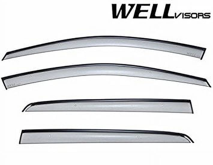 WellVisors Side Window Wind Deflector Visors - VW Volkswagen Golf GTI MK7 Hatchback 15-up 2015 2016 2017 with Black Trim