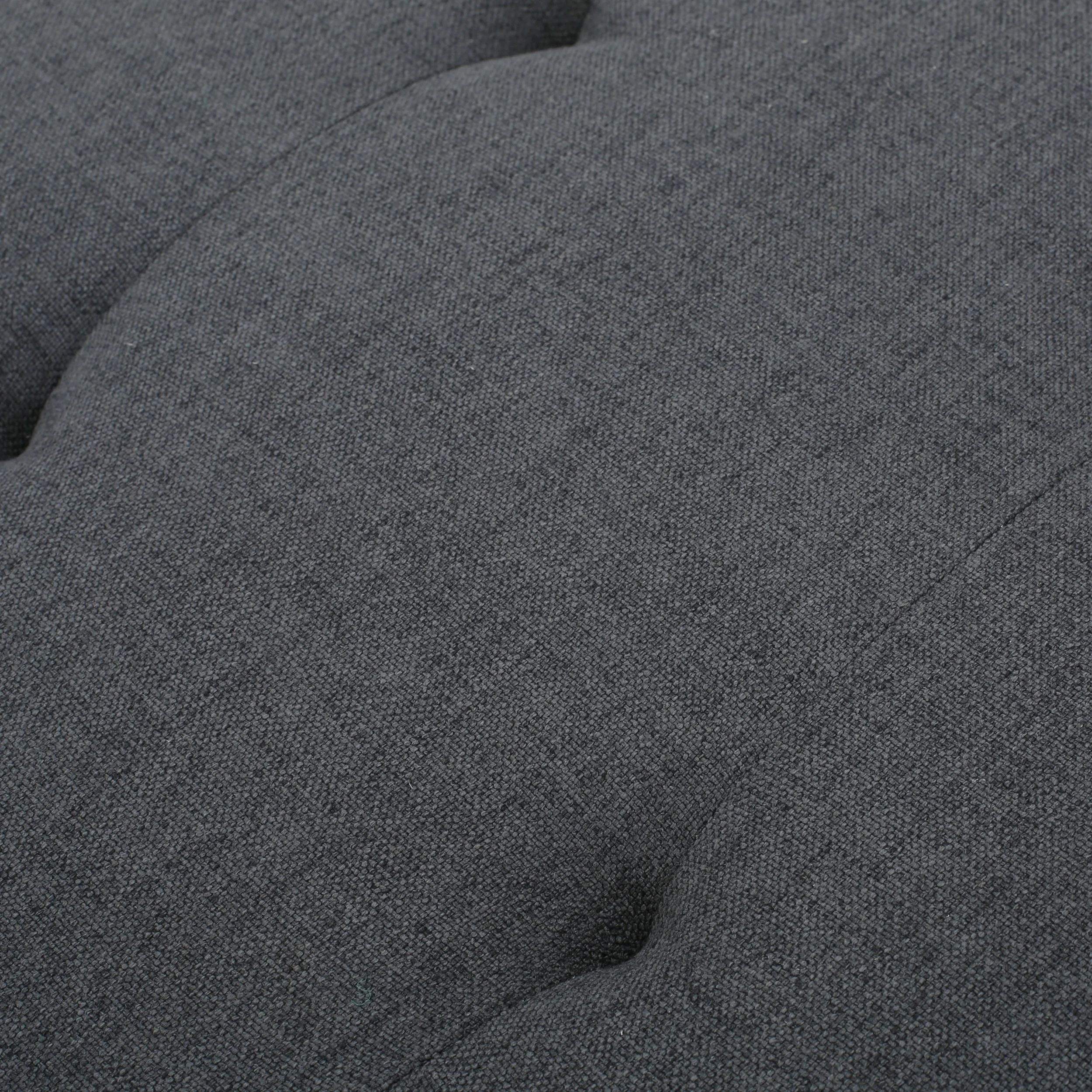 Noble House Sofija Fabric Tufted Ottoman, Dark Grey
