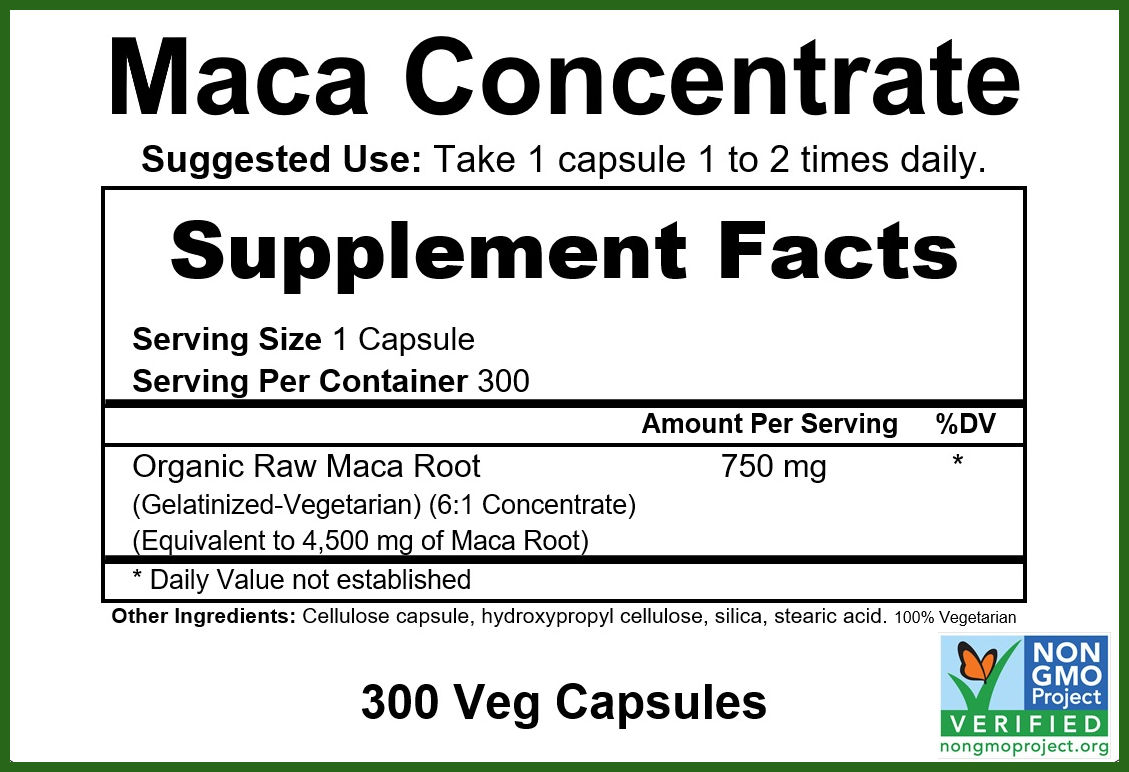 GreenPacks Maca Root (High-Potency) Supplement, 300 capsules