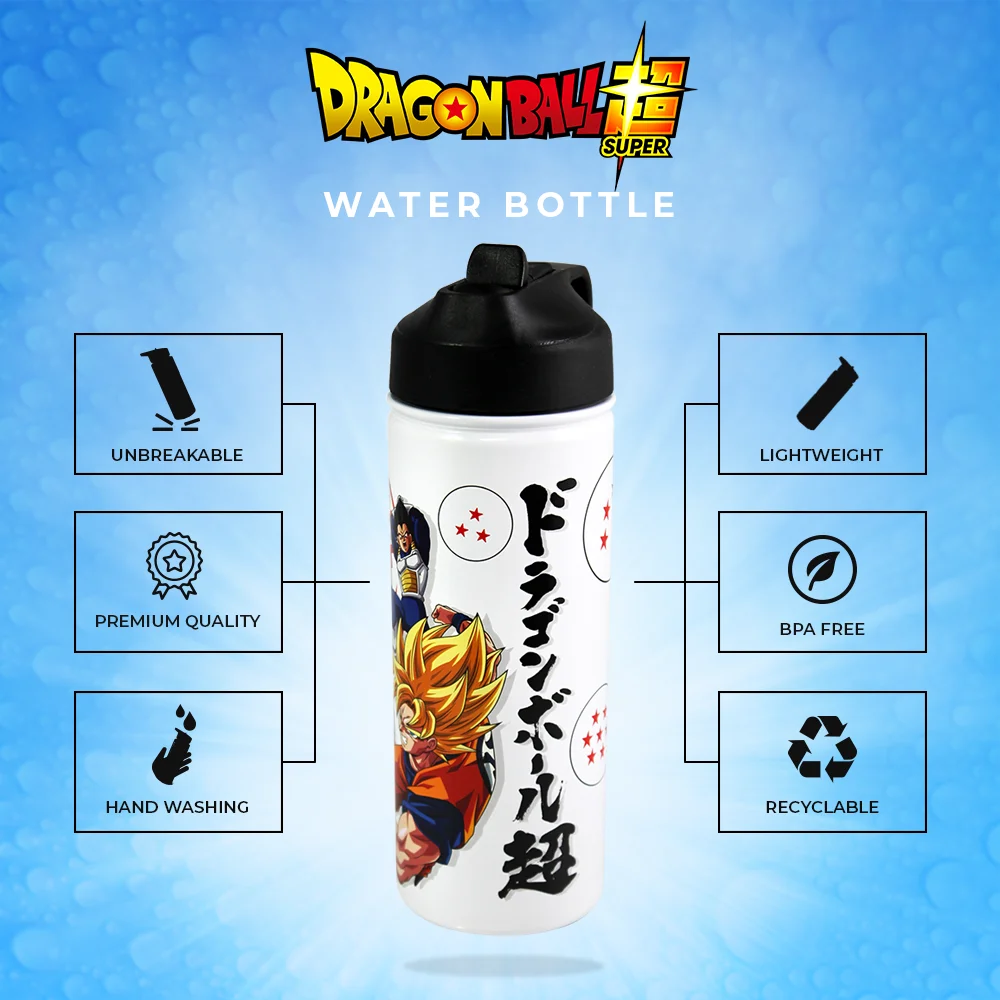 Just Funky Dragon Ball Z Buu Saga Chibi Sticker Bomb Plastic Water Bottle, 32 oz